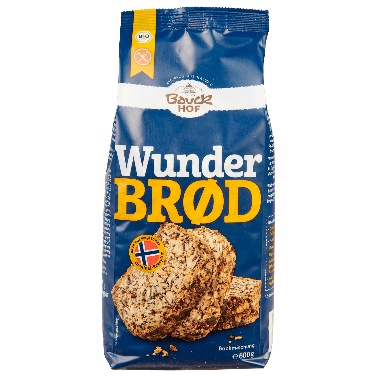 Bauckhof Bio Backmischung Wunderbrot glutenfrei 600g