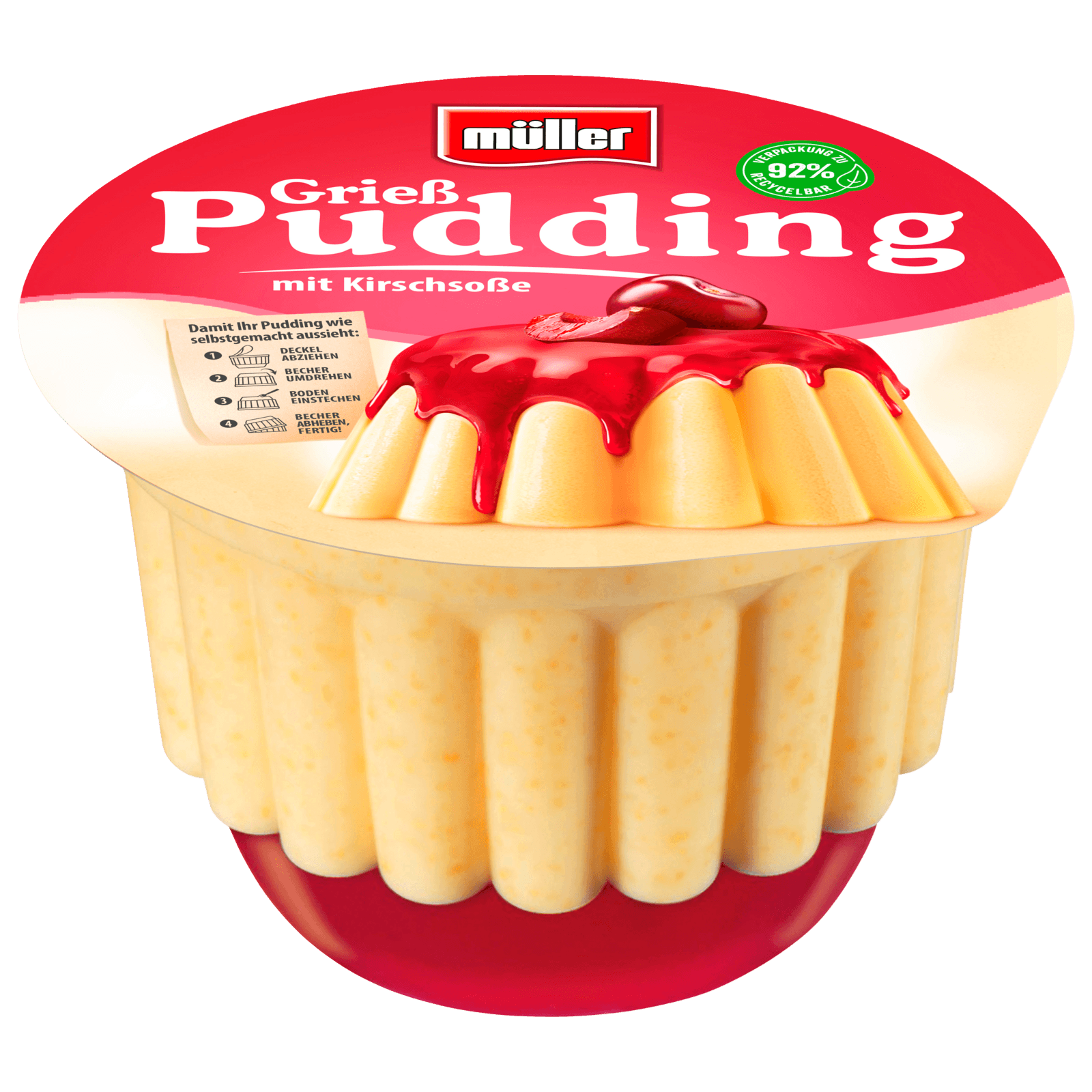 Müller Grießpudding mit Kirschsoße 450g