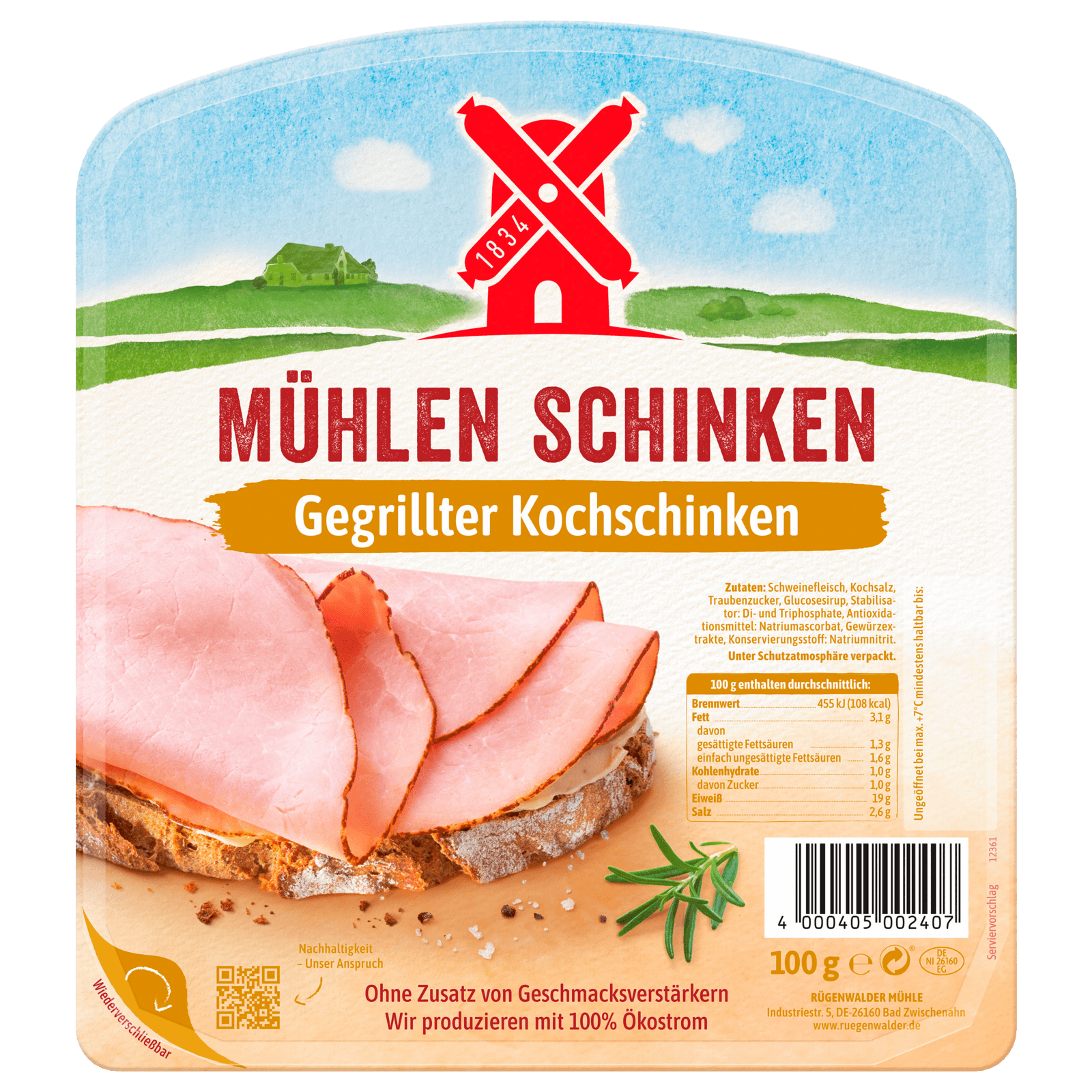 Rügenwalder Mühle Mühlen-Schinken gegrillt 100g