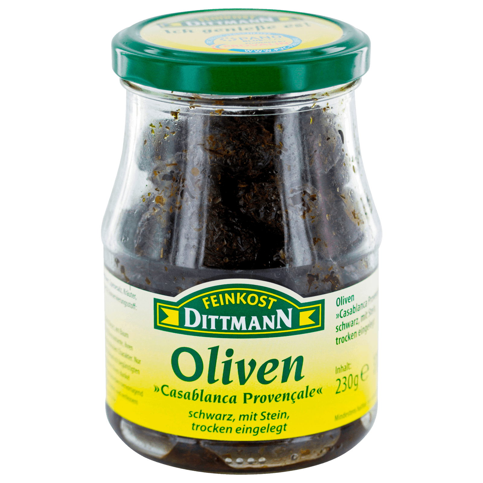 Feinkost Dittmann Oliven schwarz Casablanca Provençale mit Stein 230g