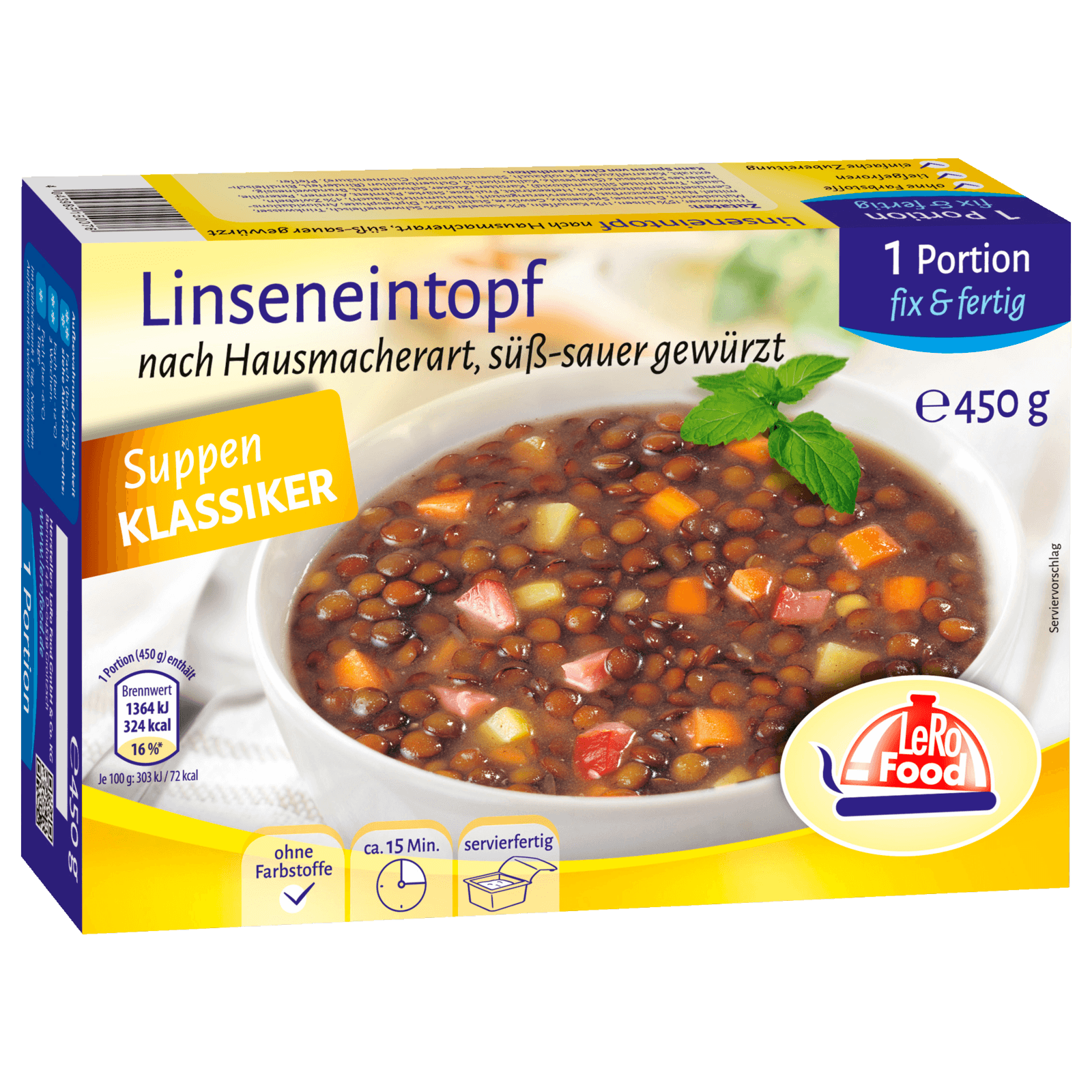 LeRo Food Linseneintopf nach Hausmacherart süß-sauer 450g  für 2.39 EUR