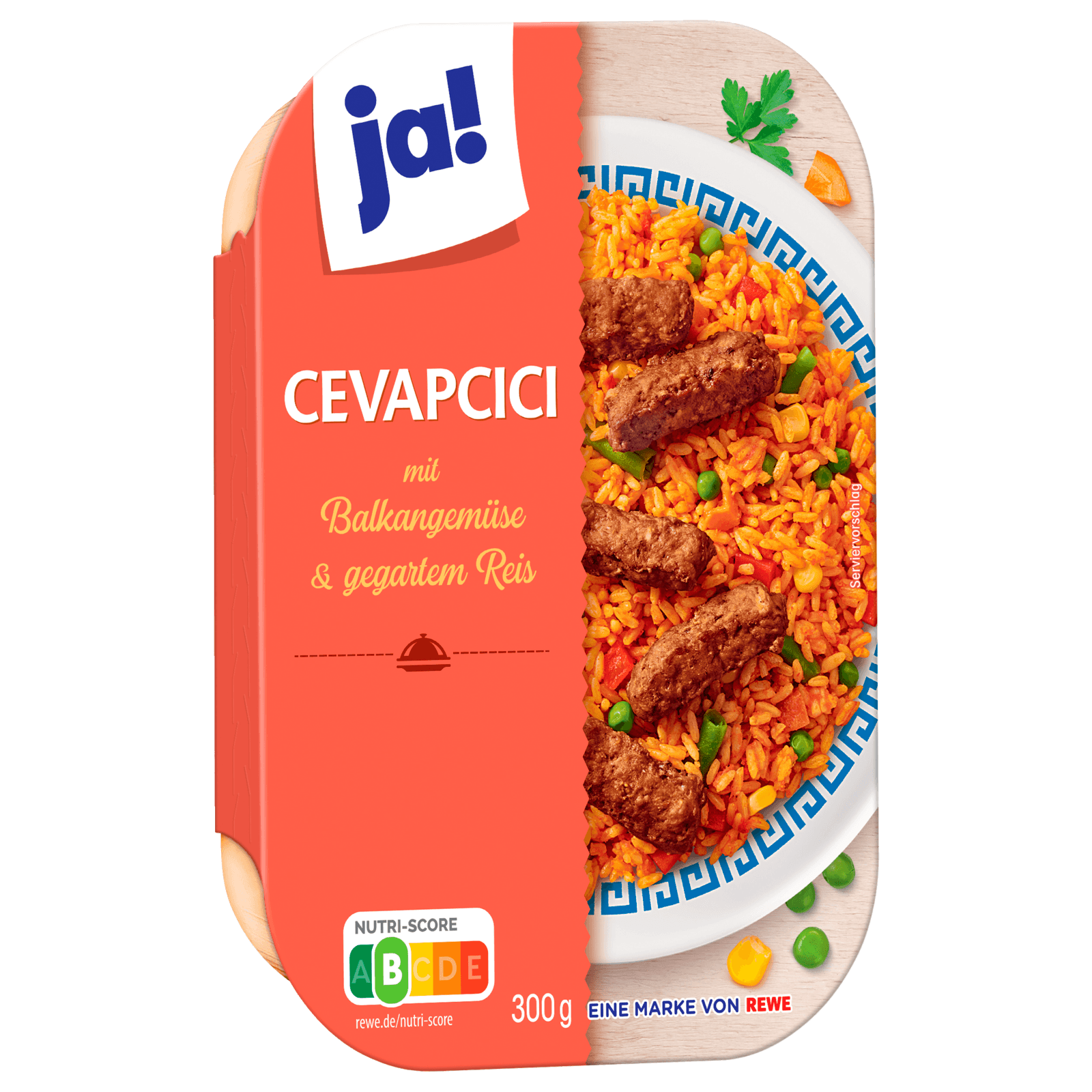 ja! Cevapcici mit Gemüse und Reis 300g