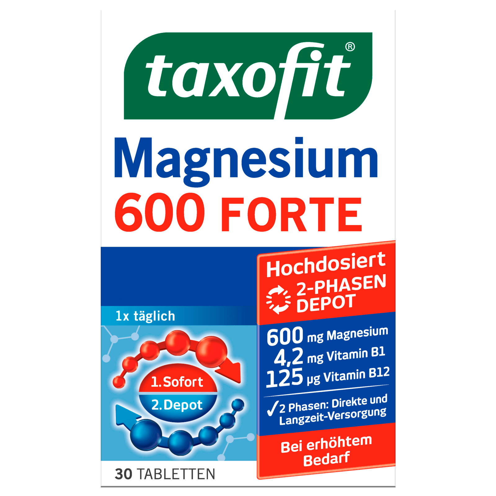 1x 30 Tabletten taxofit Magnesium 600 FORTE 30 Stück 