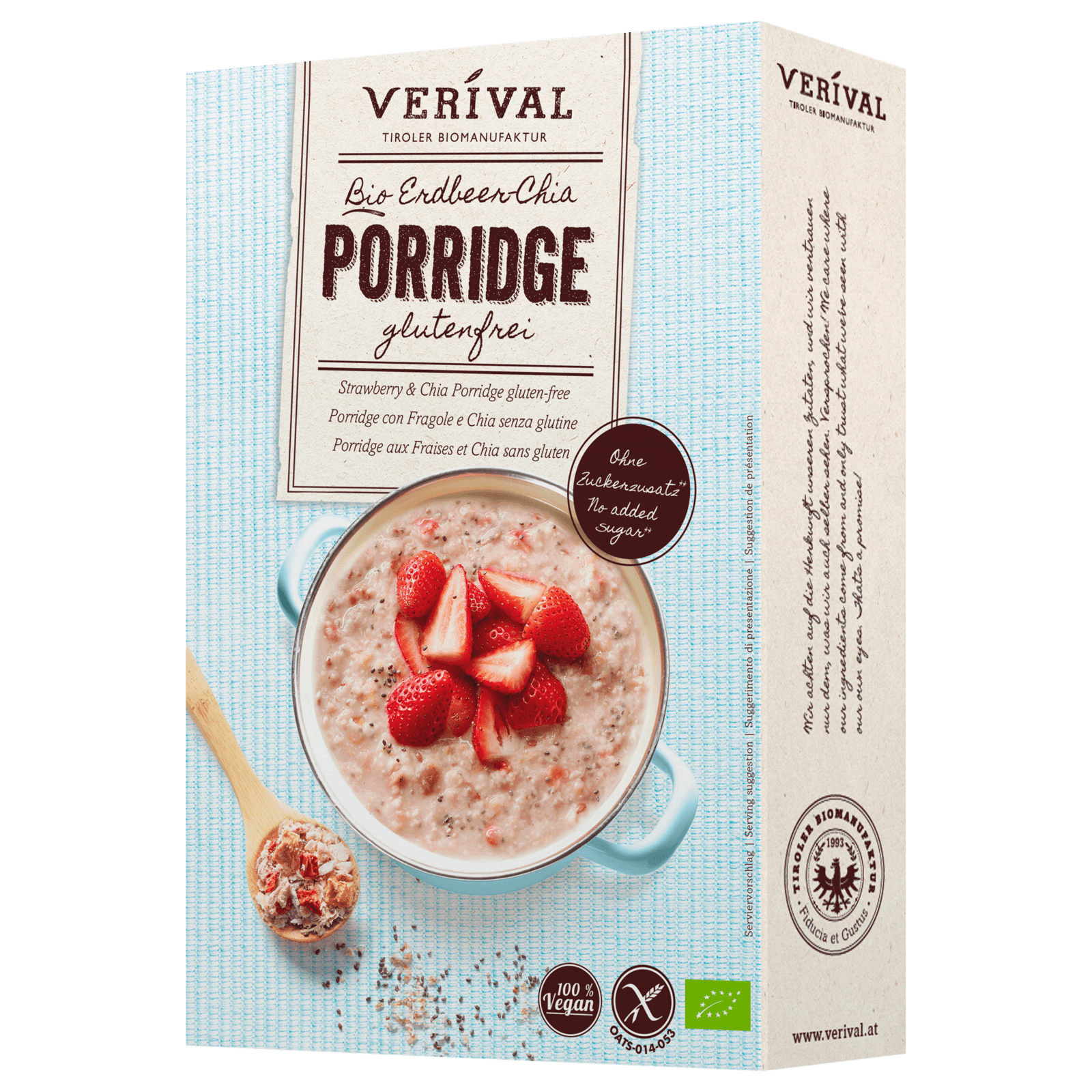 Verival Bio Porridge Erdbeer Chia glutenfrei 350g