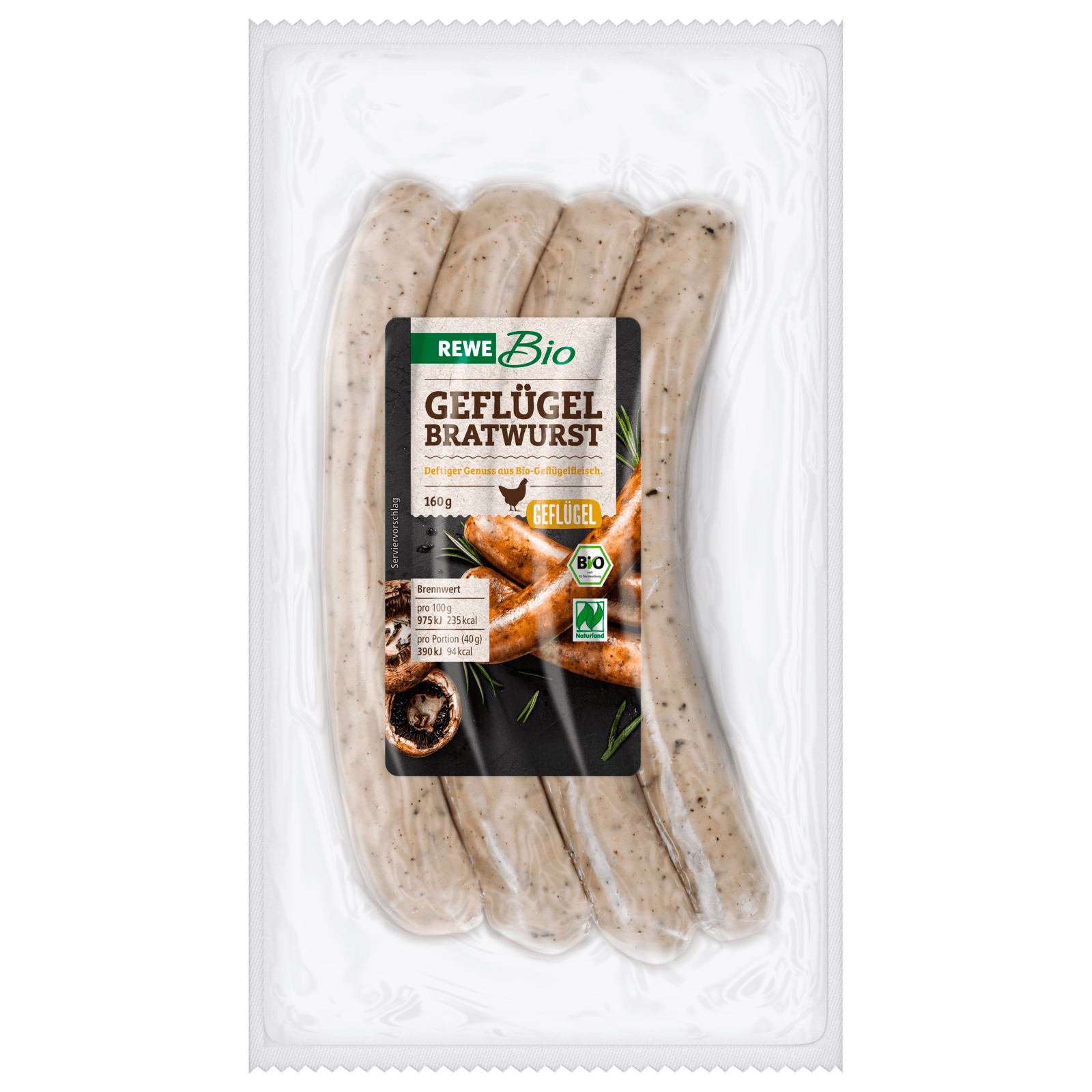 REWE Bio Geflügelbratwurst 160g