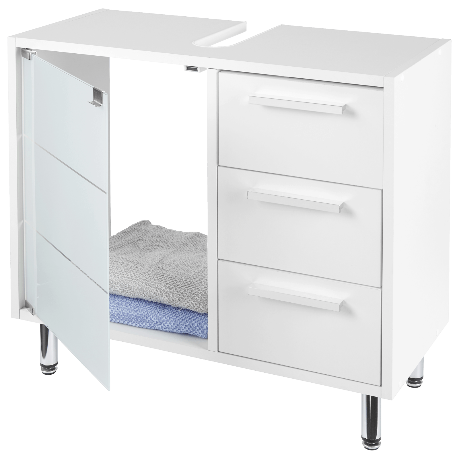 Vivess Waschbeckenunterschrank Mit Langlichem Griff In Weiss Bei Rewe Online Bestellen