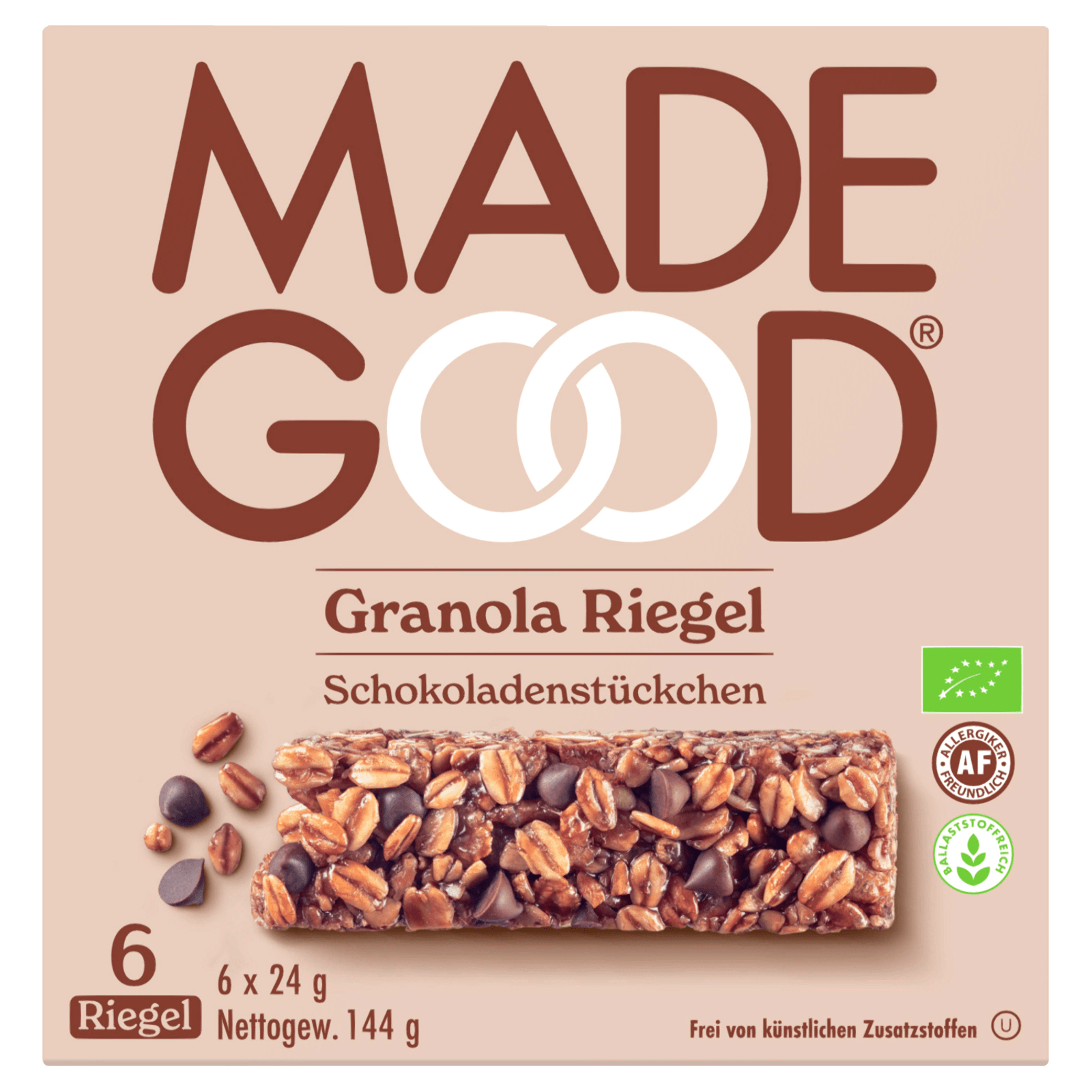 MadeGood Bio Chocolate Chip Granola Riegel 6x24g