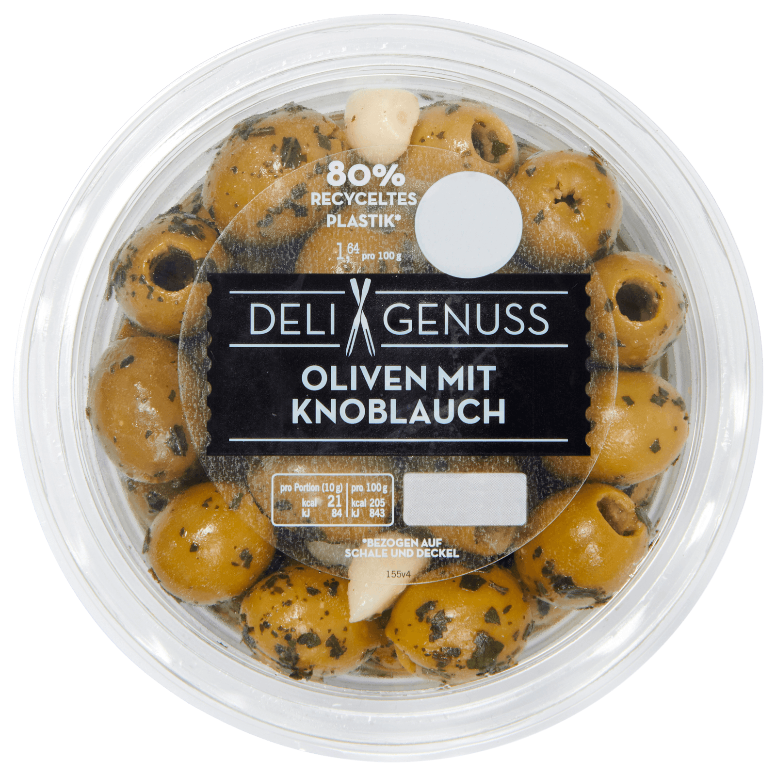 Deli Genuss Oliven mit Knoblauch 165g bei REWE online bestellen!