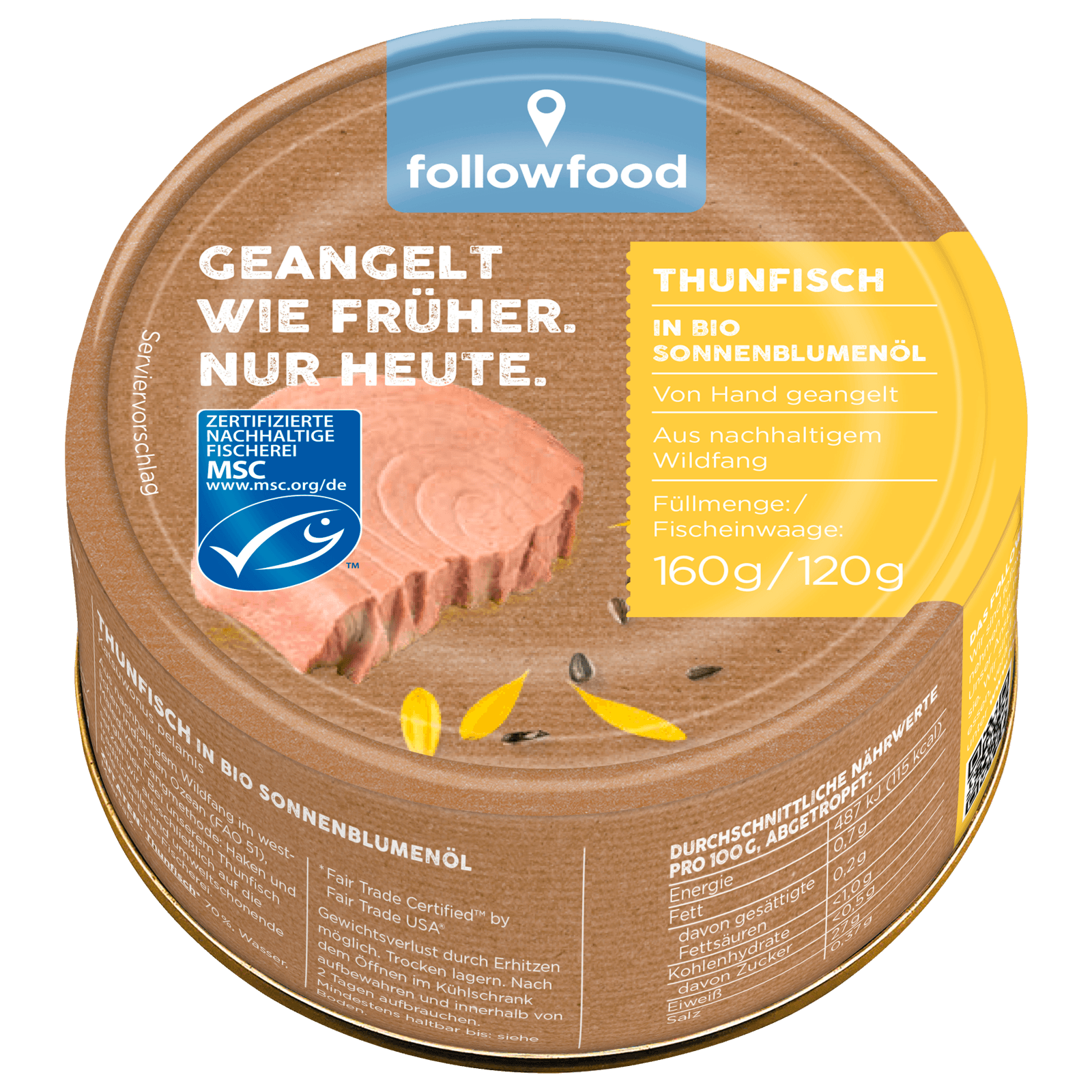 Followfood Thunfisch in Sonnenblumenöl 120g