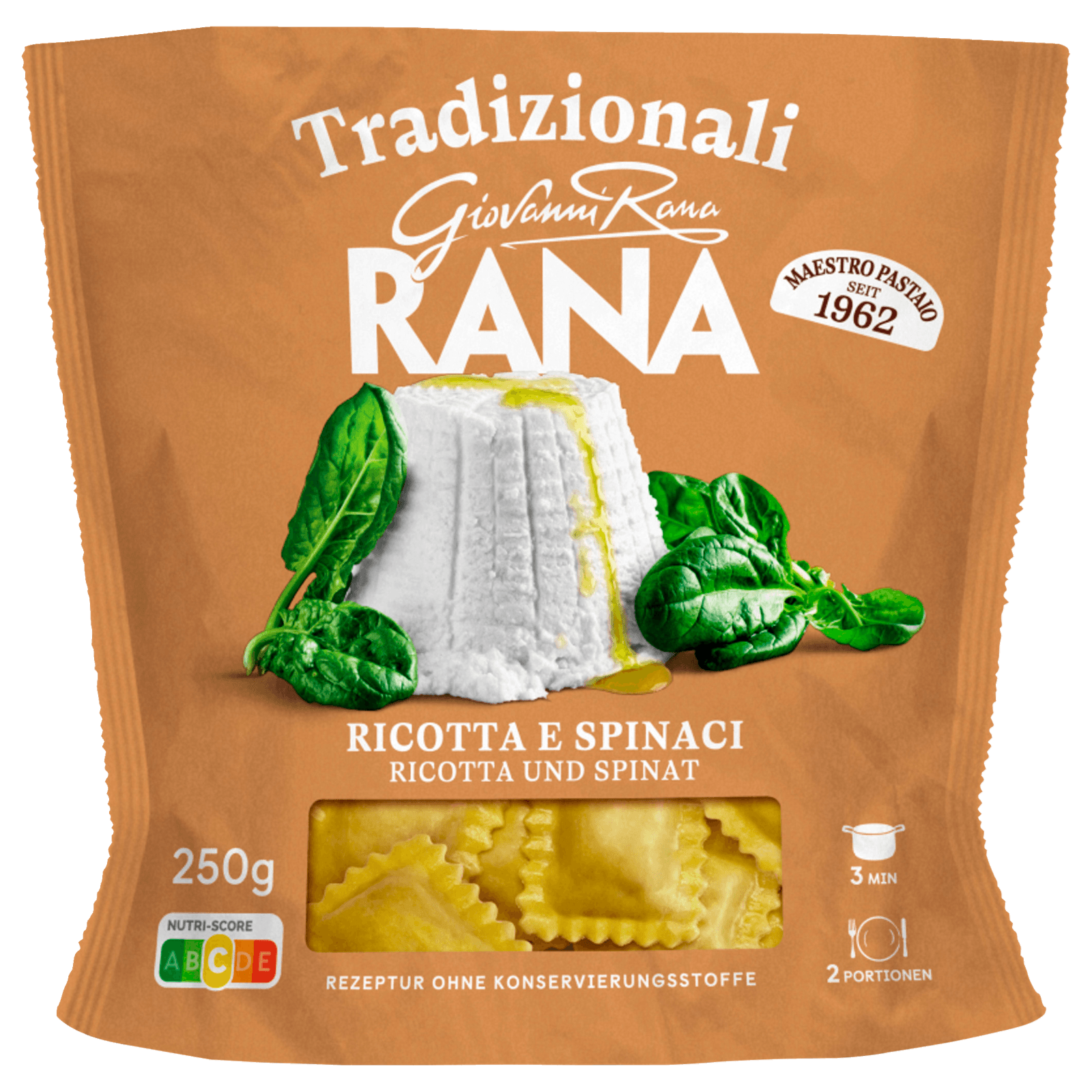 Giovanni Rana Ravioli mit Ricotta und Spinat 250g