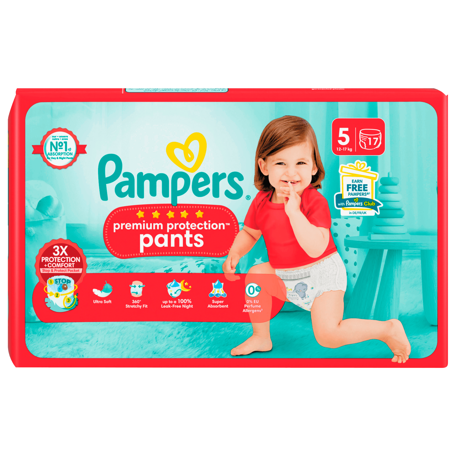 Pampers Premium Protection Windeln Pants Gr.5 12-17kg 17 Stück