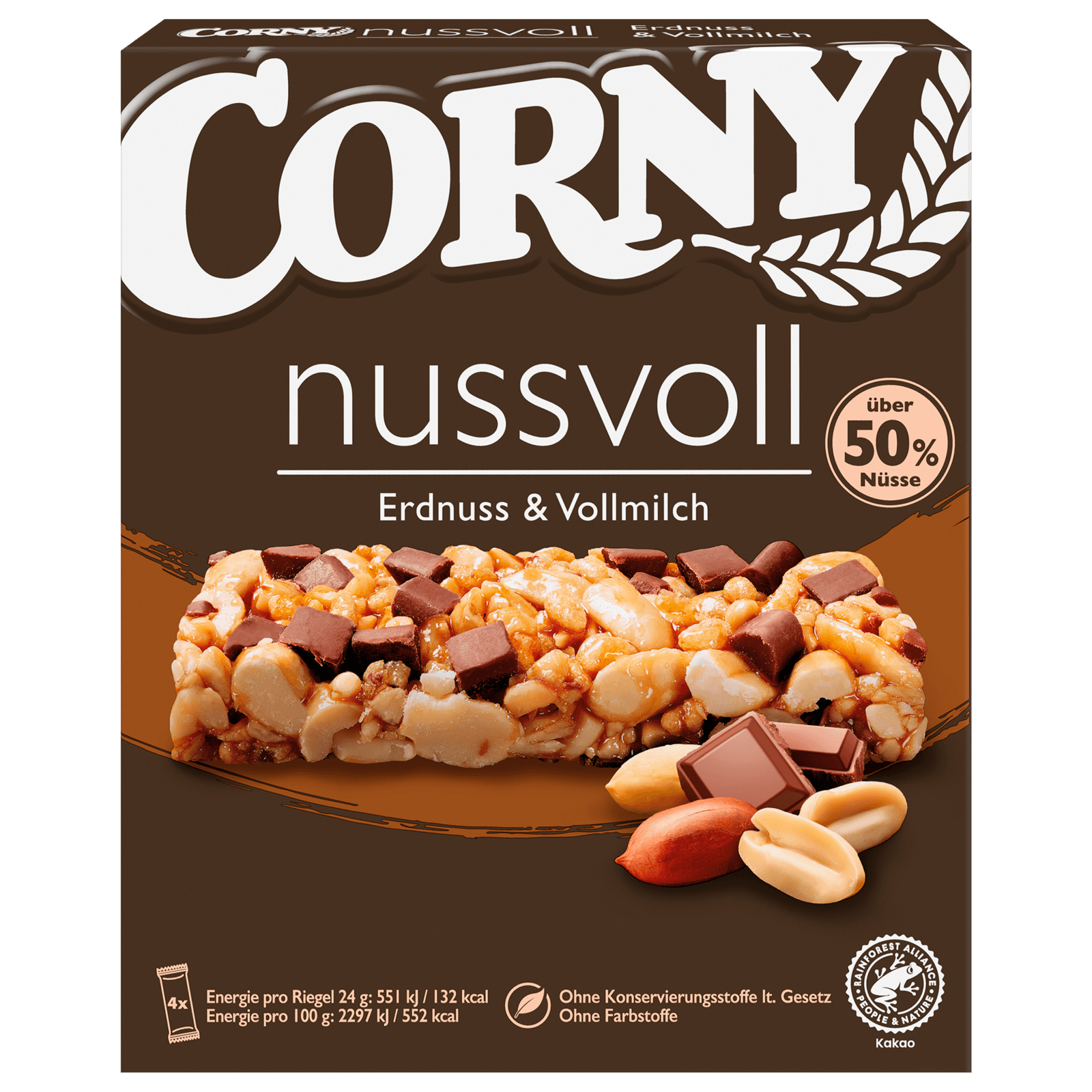 Corny Nussvoll Erdnuss & Vollmilch 96g