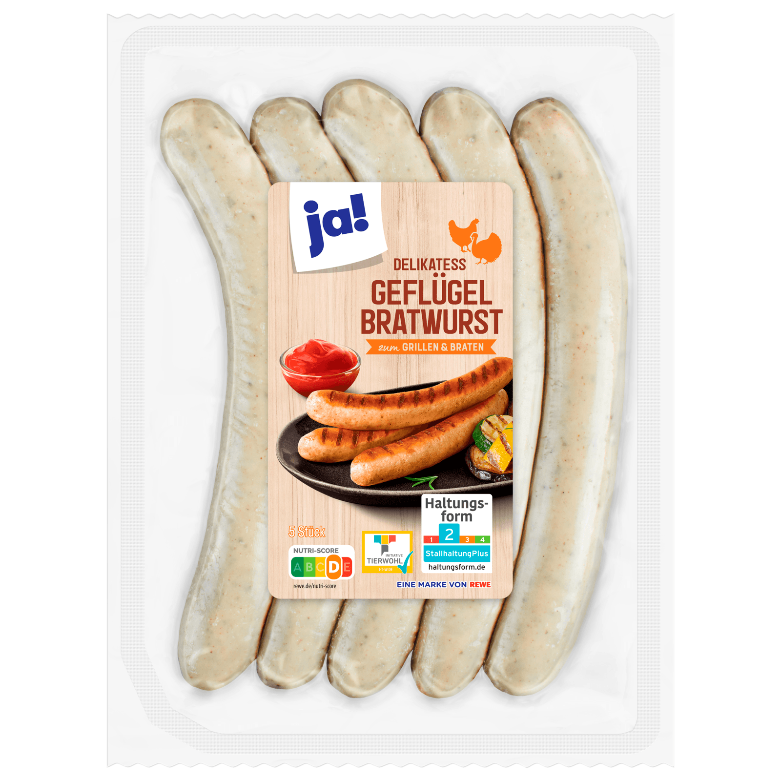 ja! Geflügel Bratwurst 400g