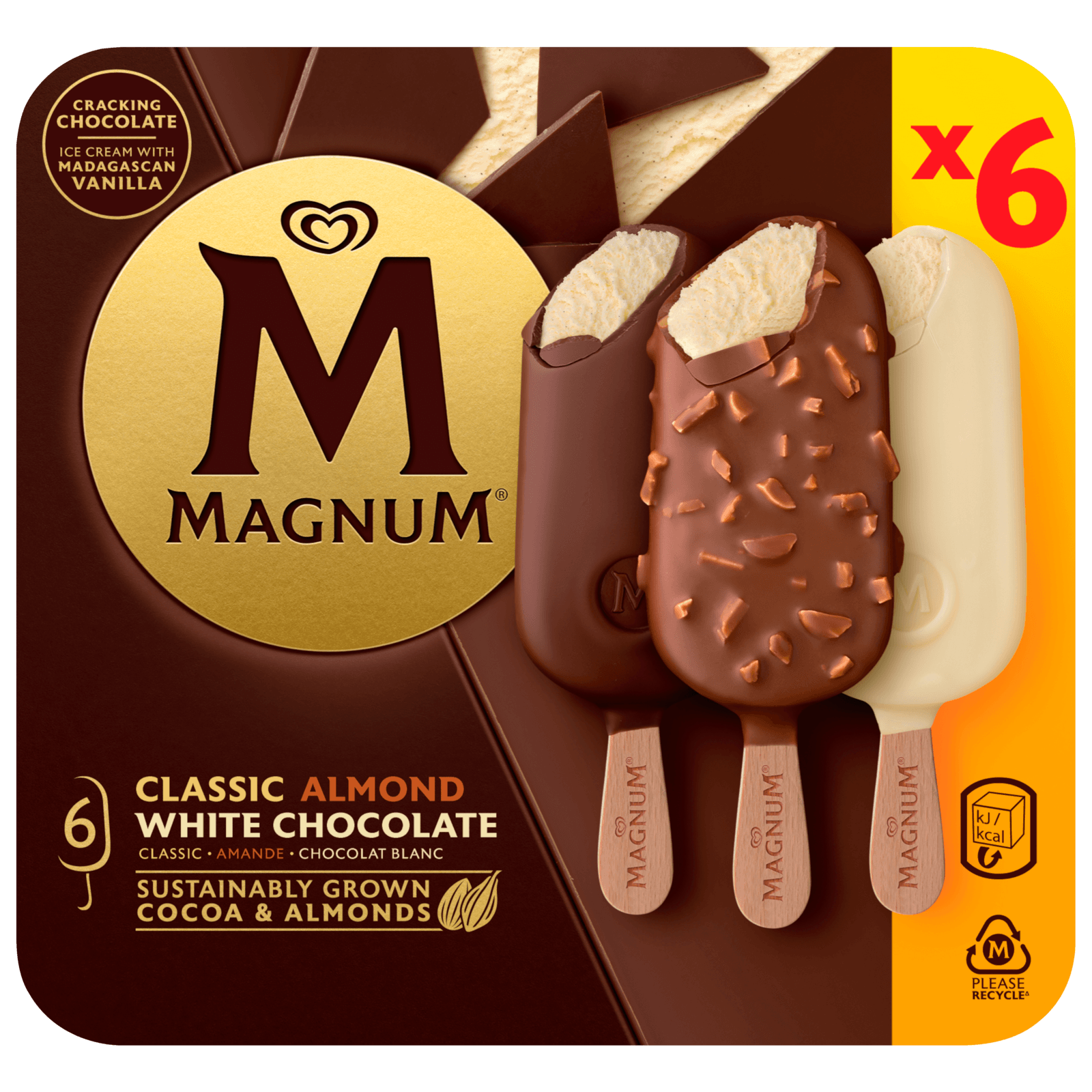 Magnum Eis Classic Almond White Chocolate 580ml