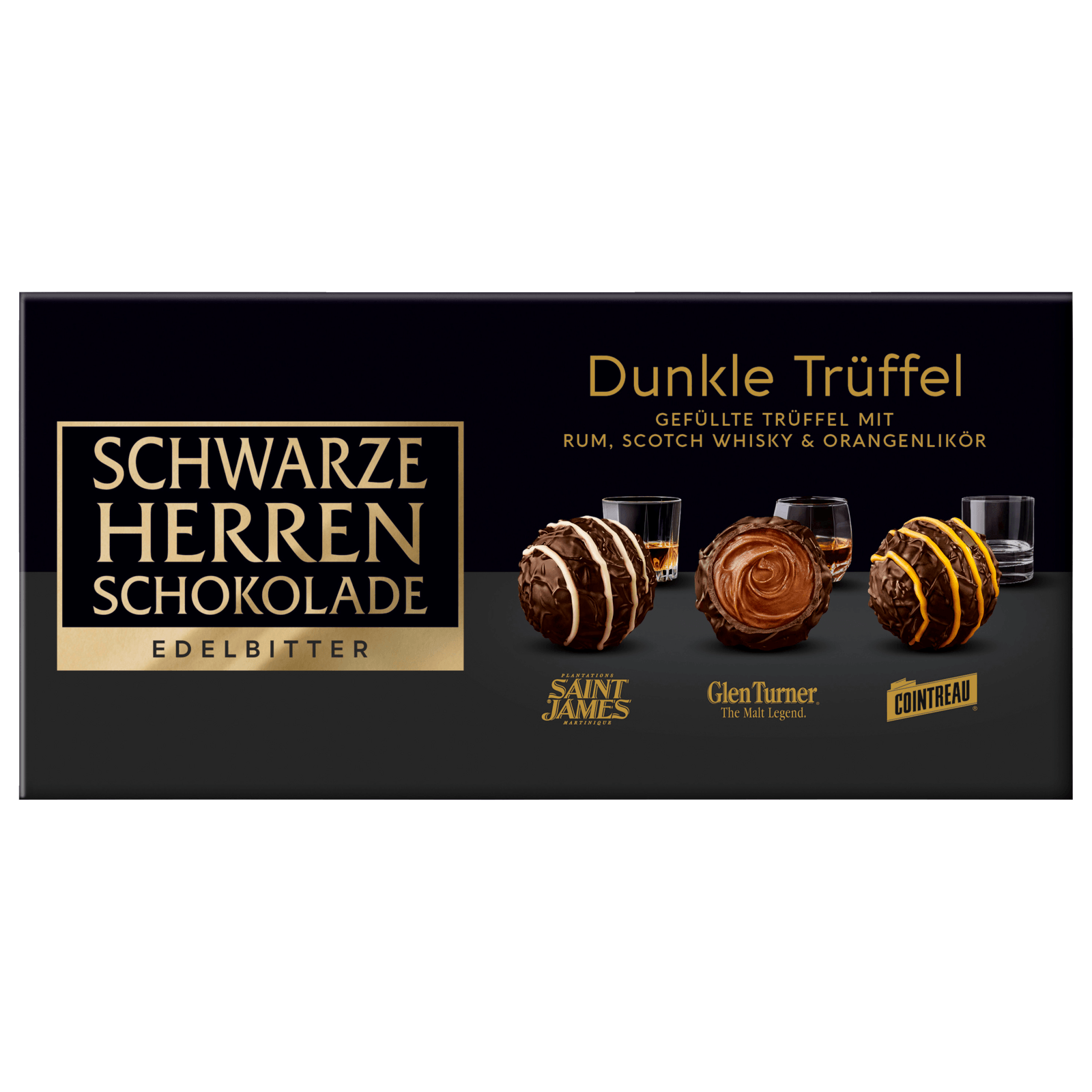 Schwarze Herren Schokolade Dunkle Trüffel 125g bei REWE online bestellen!