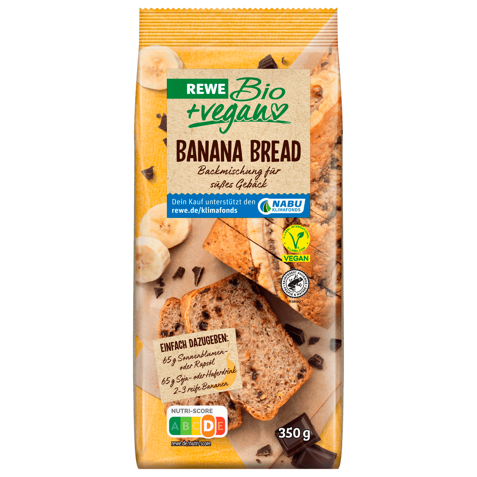 REWE Bio + vegan Bio Backmischung Banana Bread 350g