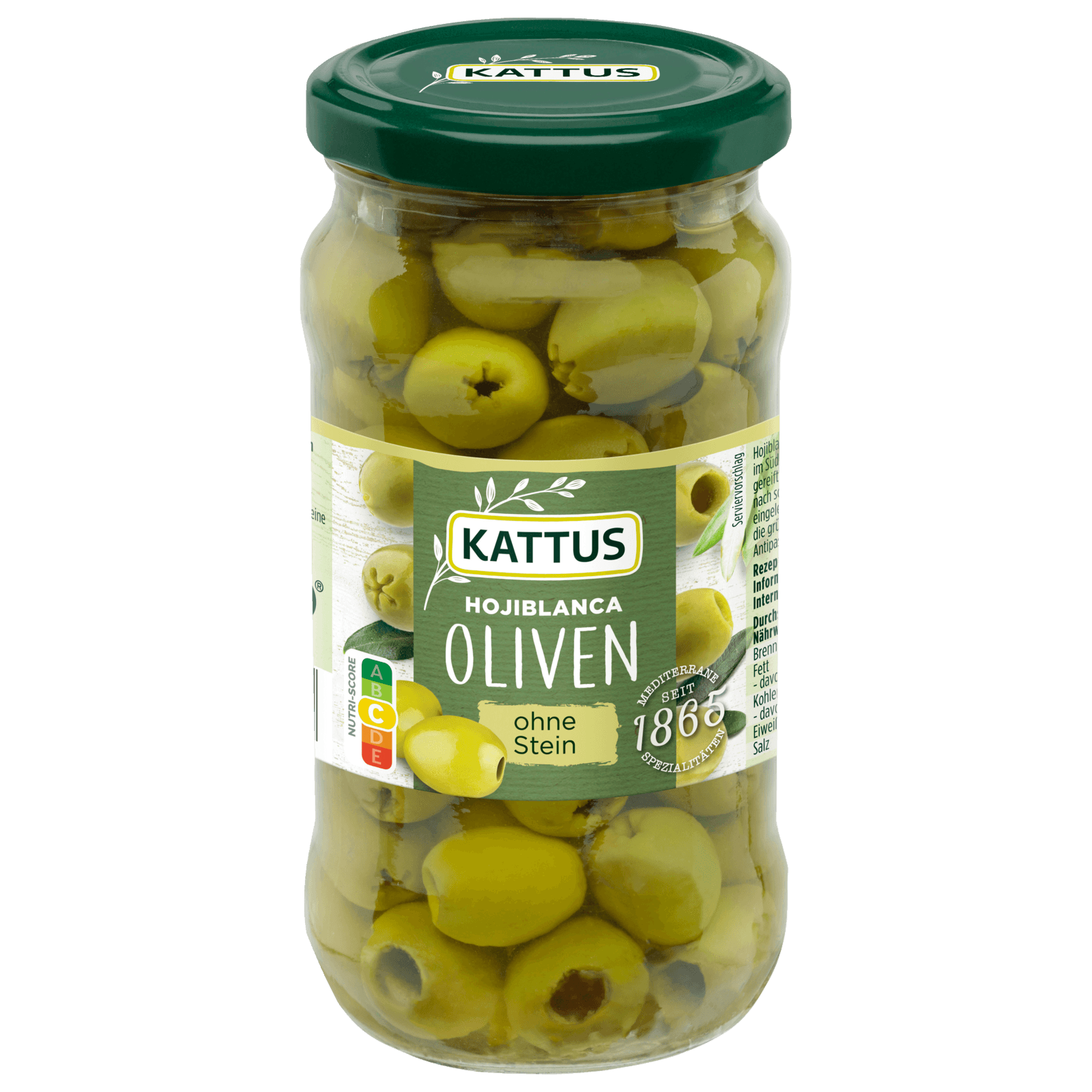 Kattus Hojiblanca Oliven ohne Stein 160g