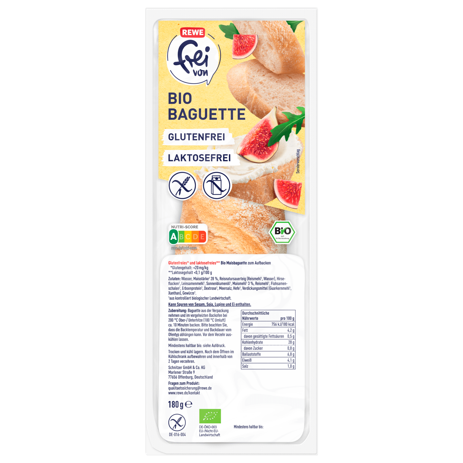 REWE frei von Bio Baguette 180g