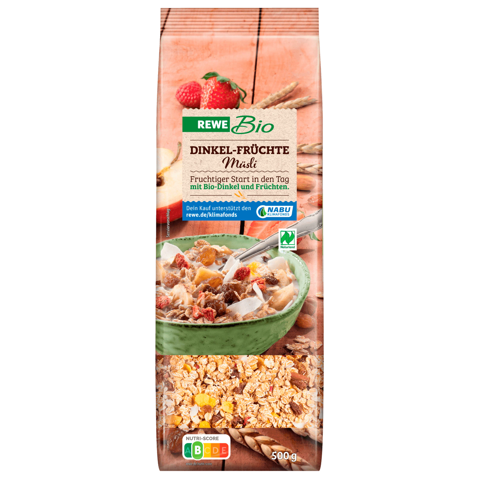 REWE Bio Naturland Dinkel Früchte Müsli 500g