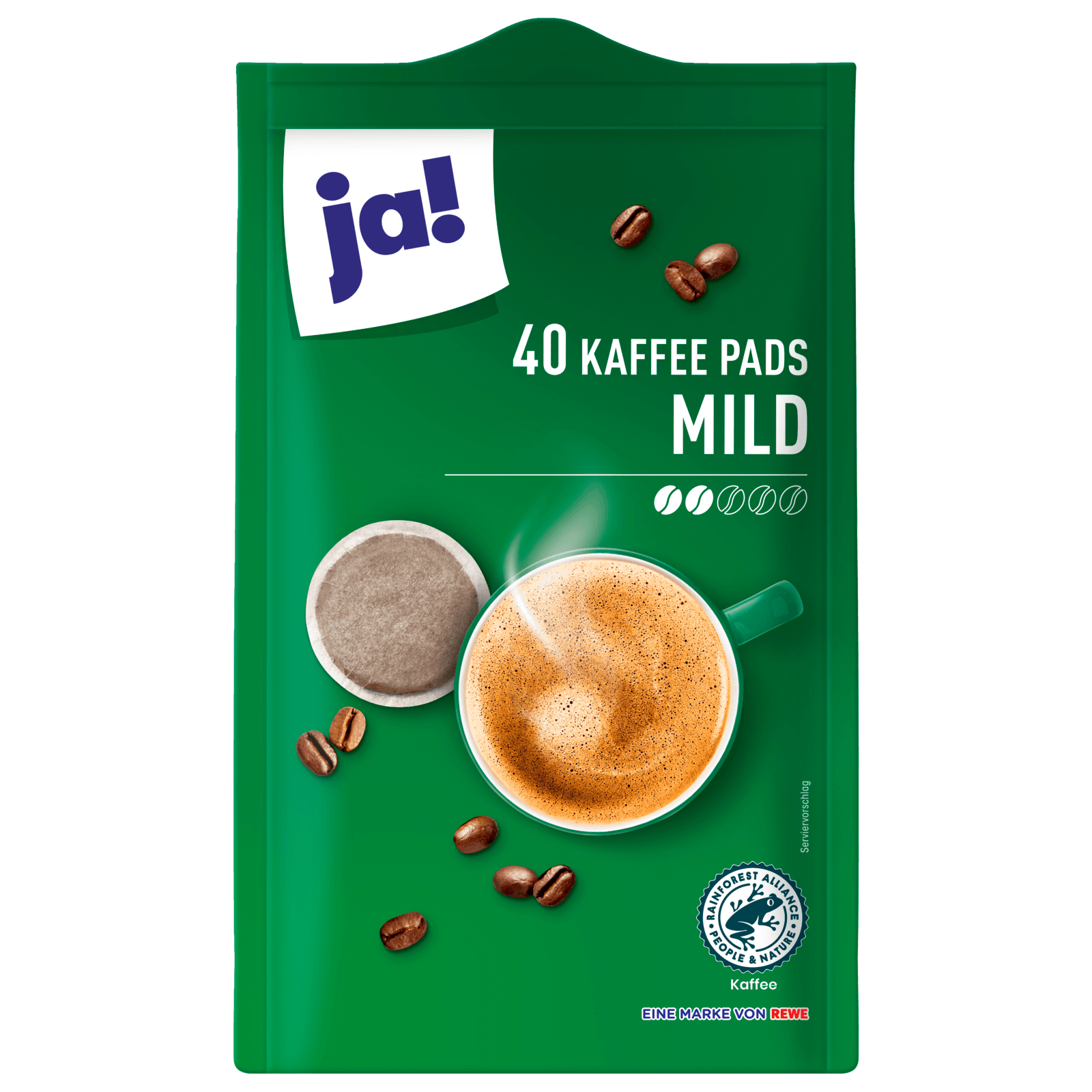 ja! Kaffeepads mild 40 Stück, 280g