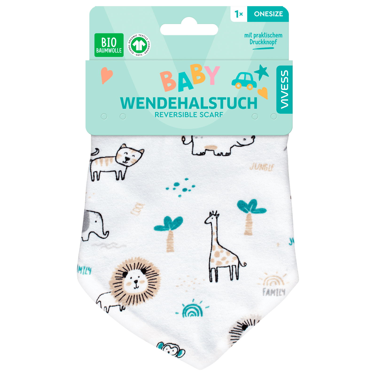 Vivess Baby Wendehalstuch Safari 1 Stück