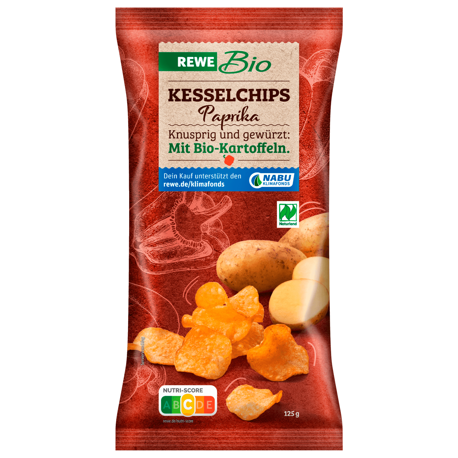 REWE Bio Naturland Kesselchips Paprika 125g