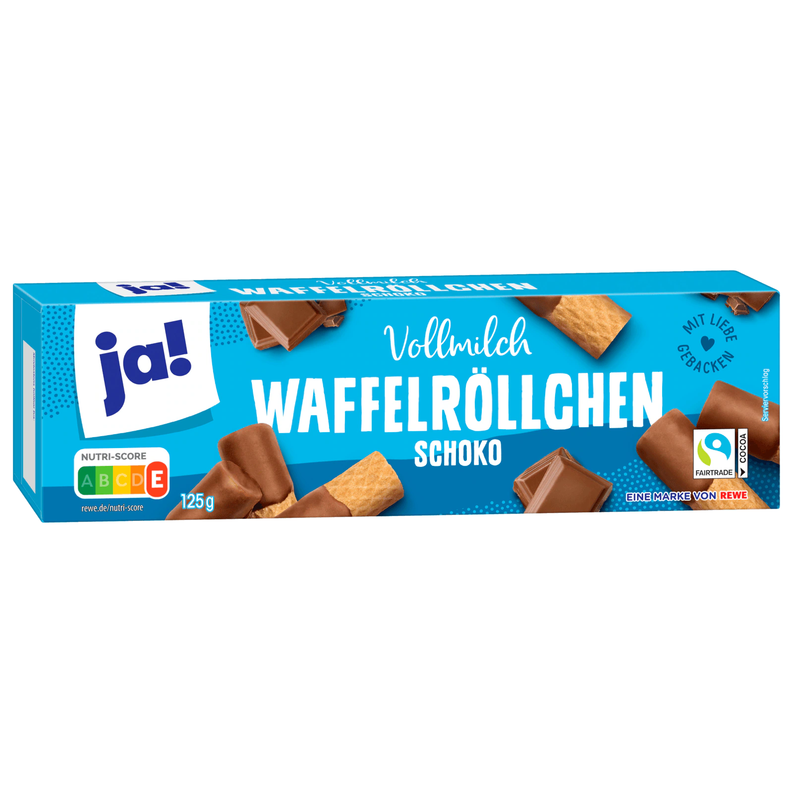 ja! Vollmilch Schoko Waffelröllchen 125g bei REWE online bestellen!