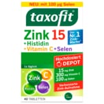 Taxofit Zink 15 +Histidin + Vitamin C + Selen 40 vegan 31,5g, Tabletten