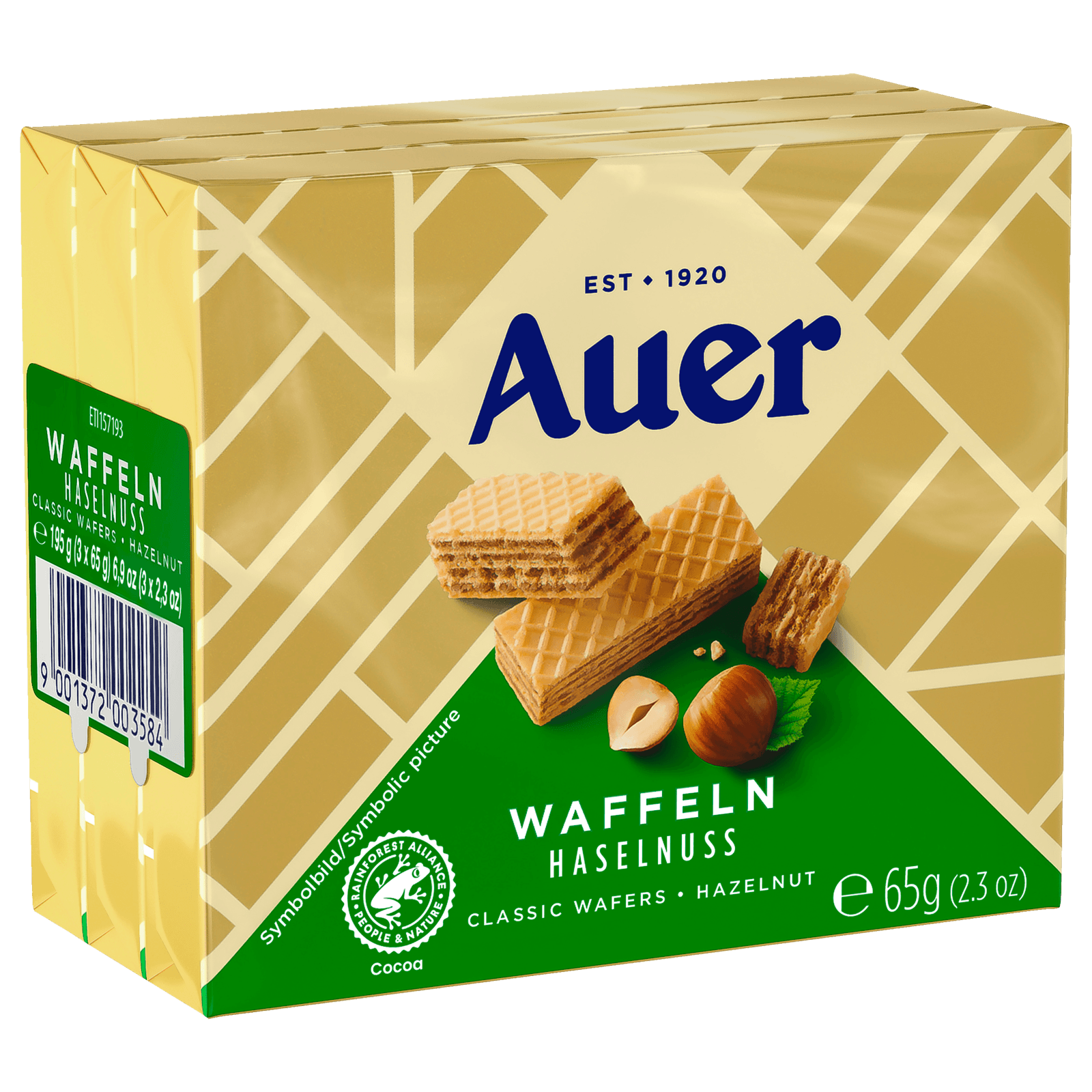 Auer Neapolitanerwaffeln Haselnuss 3x65g