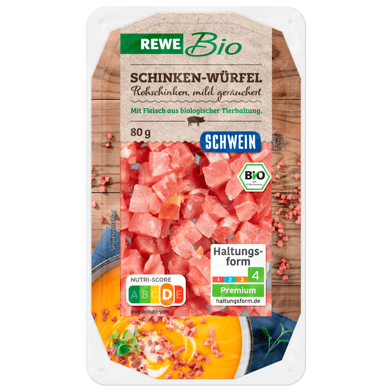 REWE Bio Schinkenwürfel 80g