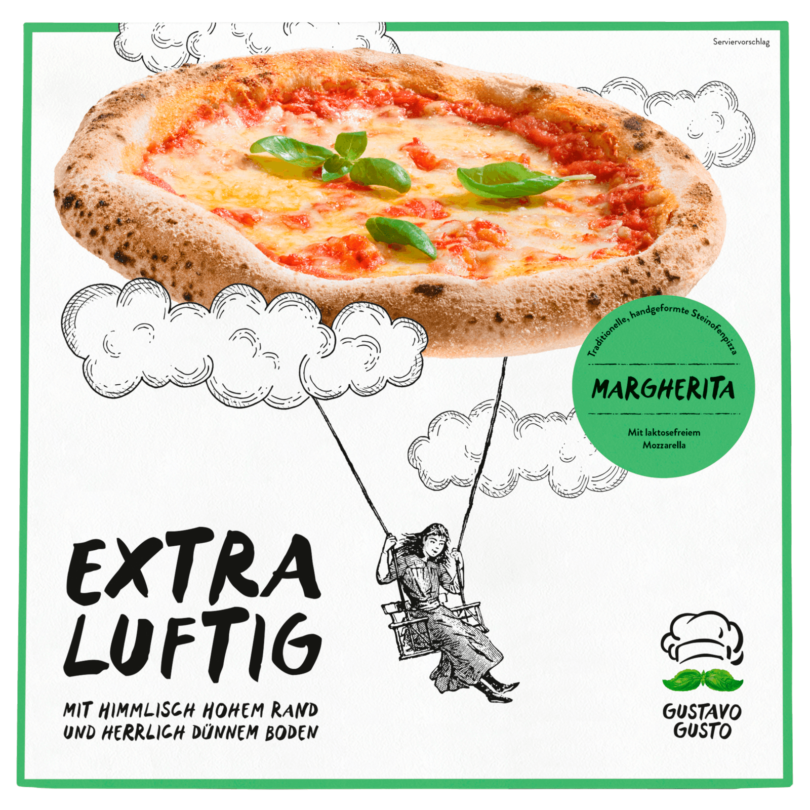 Gustavo Gusto Pizza Margherita extra luftig 310g