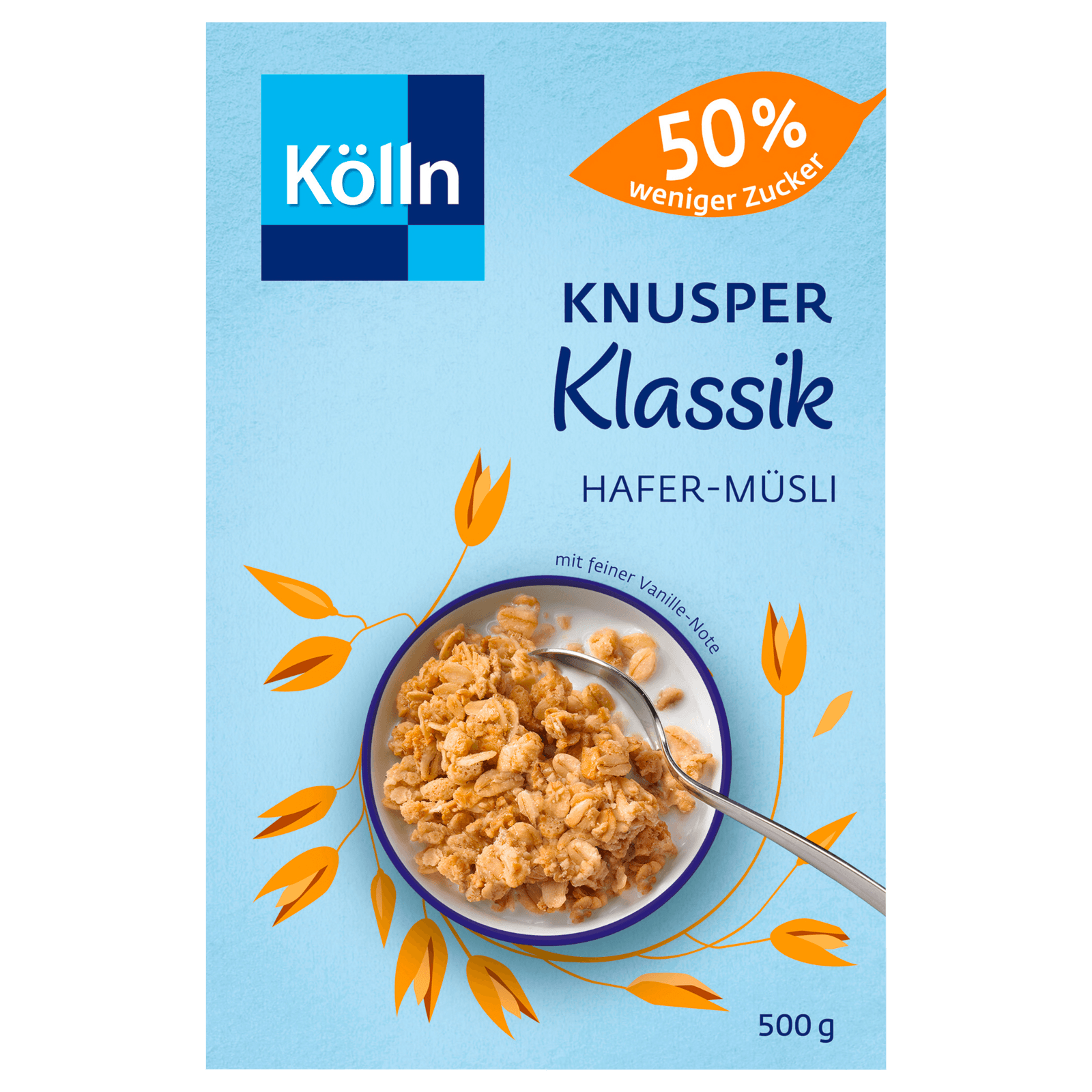 Kölln Knusper Hafermüsli 50% weniger Zucker 500g bei REWE online bestellen!