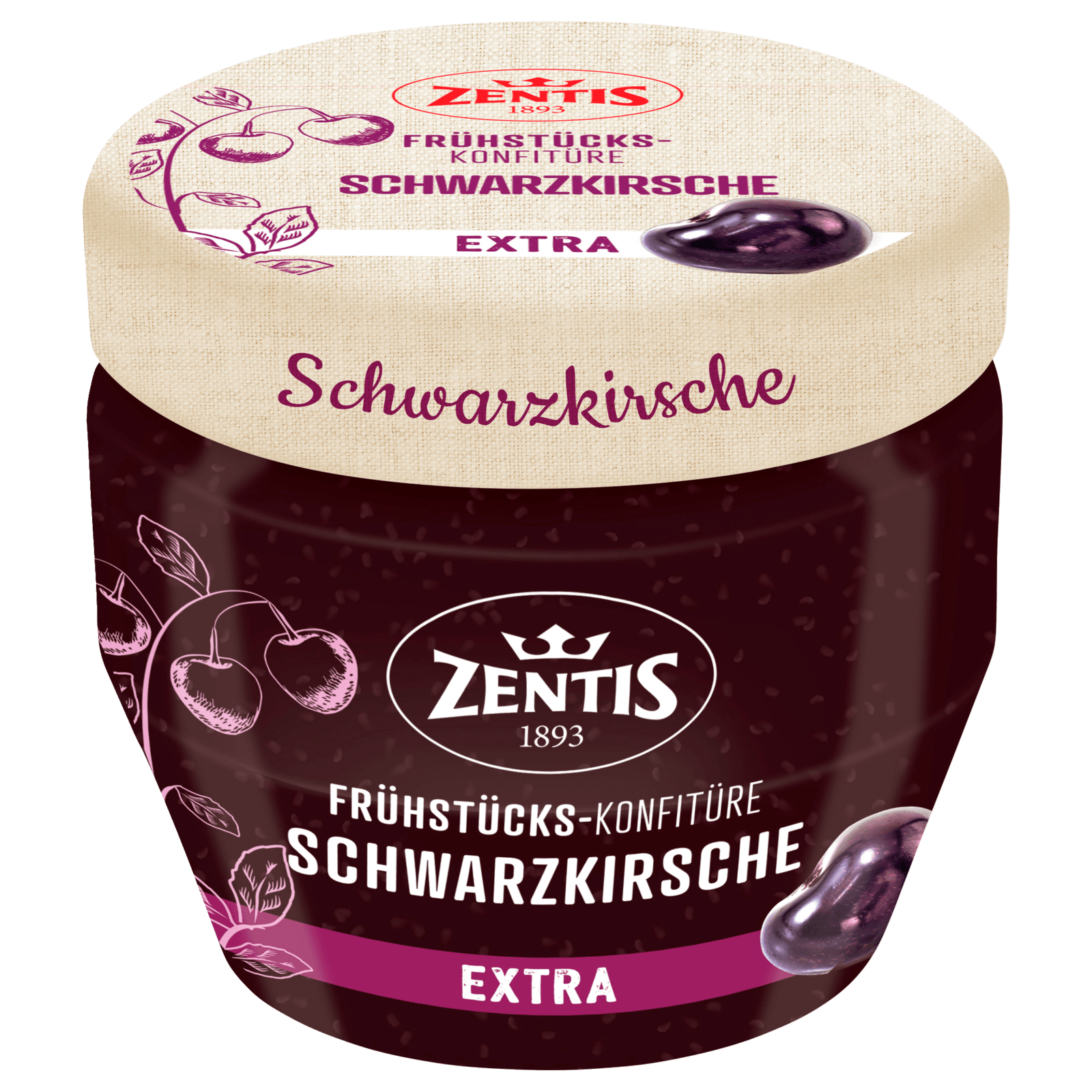 Zentis Frühstückskonfitüre Schwarzkirsche Extra 230g