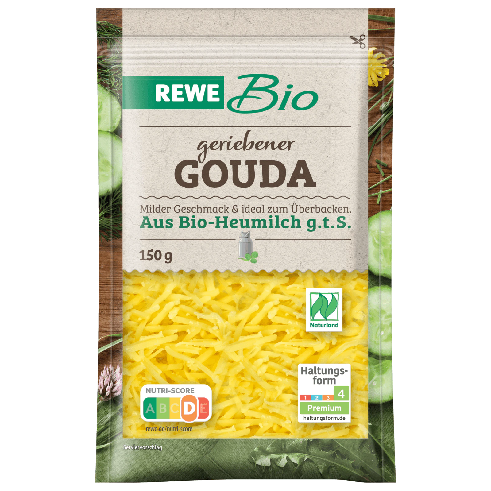 REWE Bio Gouda gerieben 150g