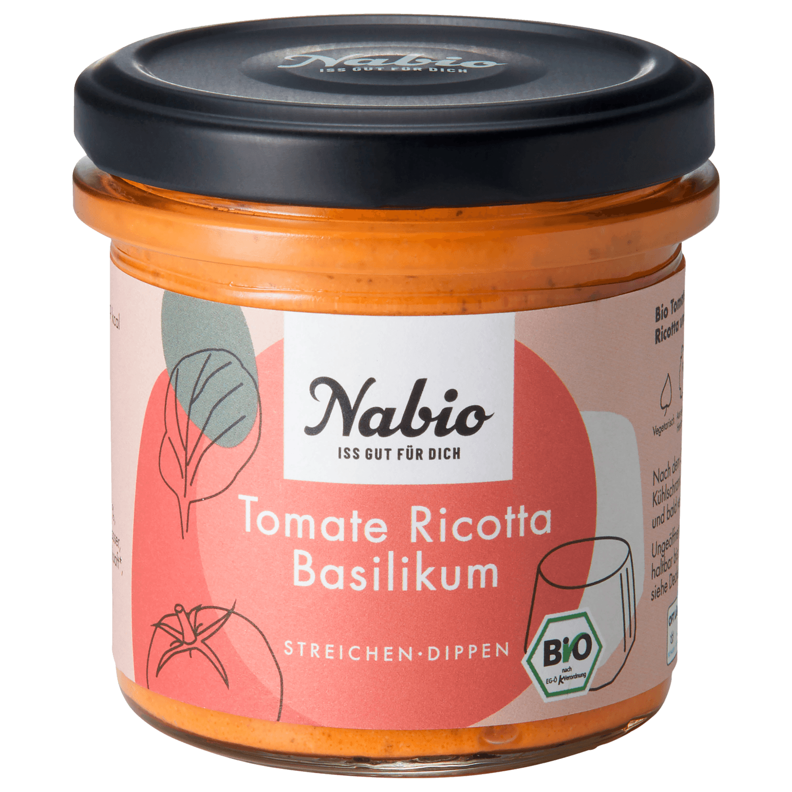 Nabio Bio Tomate Ricotta Basilikum Aufstrich 135g