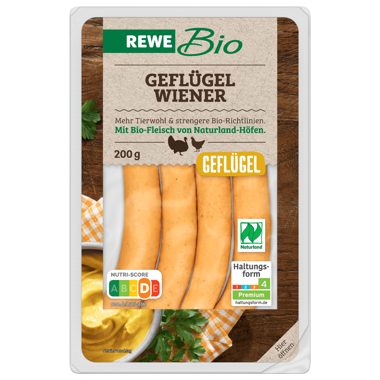 REWE Bio Geflügel Wiener 200g