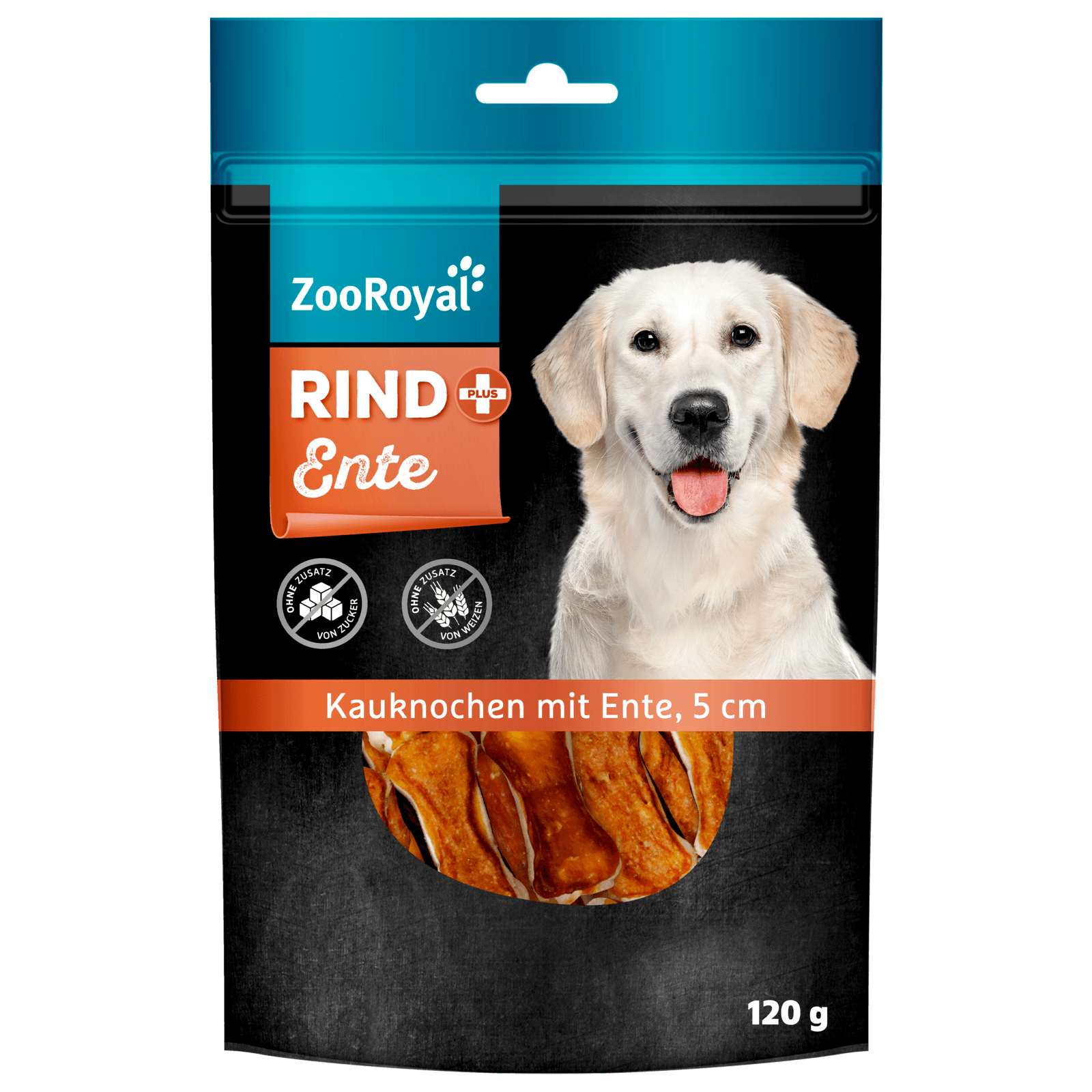 ZooRoyal Kauknochen Rind+ Ente 5cm 120g