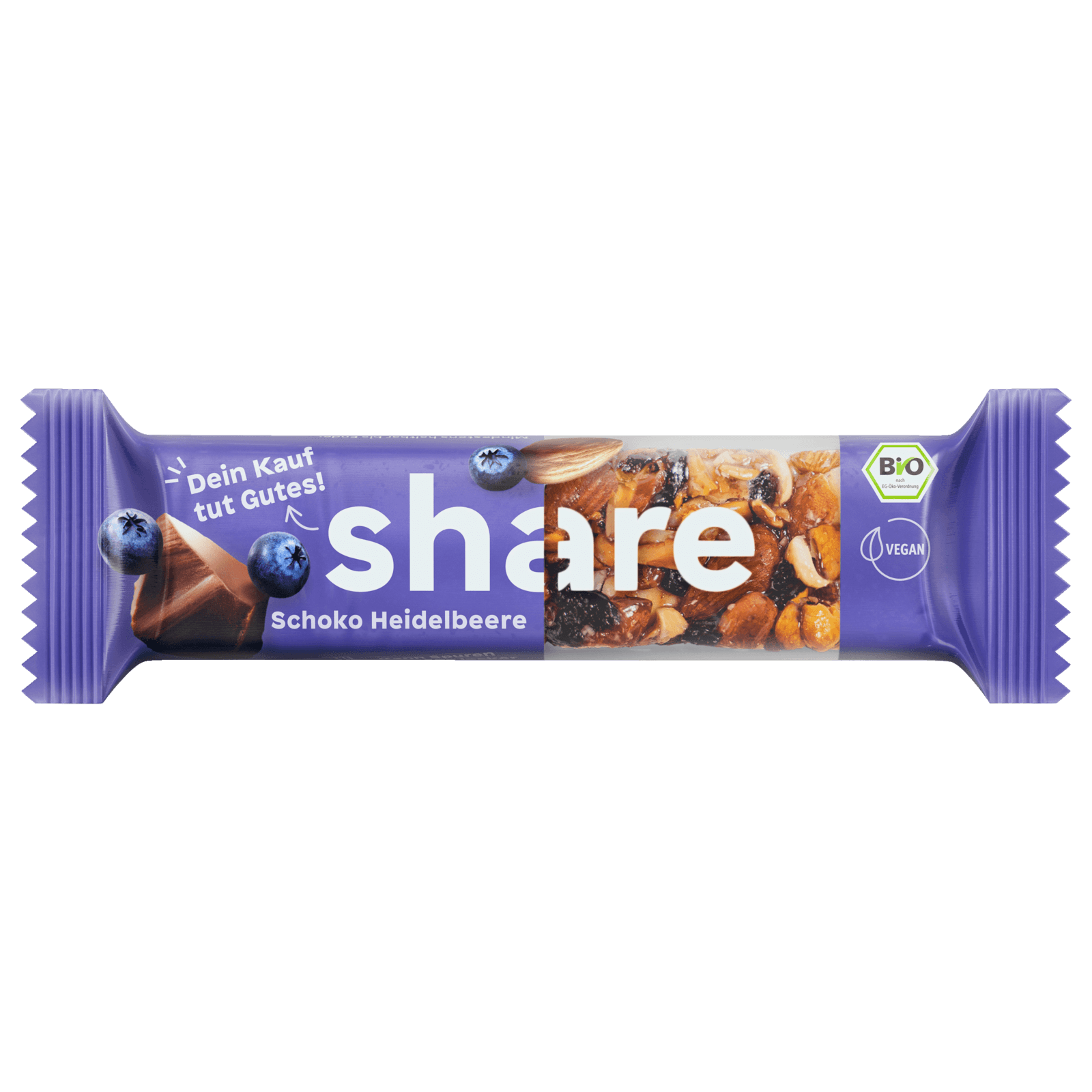 Share Bio Nussriegel Schoko Heidelbeere vegan 35g