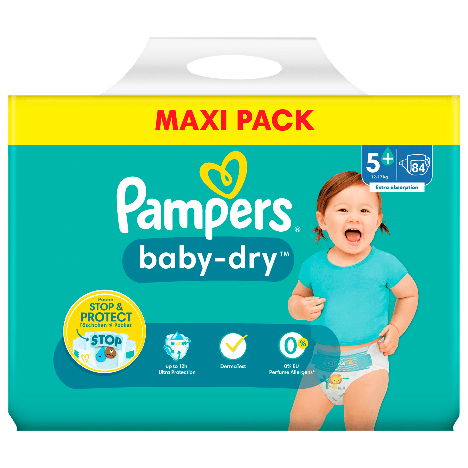 Permanent Afwijzen Streng Pampers Baby-Dry Windeln Gr.5+ 12-17kg Maxi Pack 84 Stück bei REWE online  bestellen!