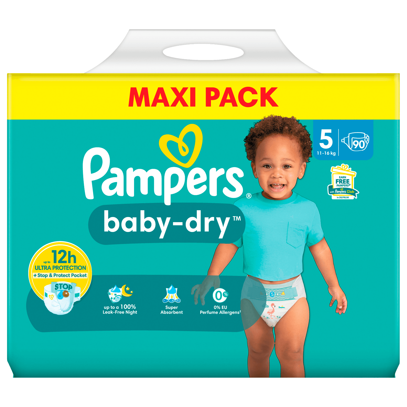 zadel groentje Mordrin Pampers Baby-Dry Windeln Gr.5 11-16kg Maxi Pack 90 Stück bei REWE online  bestellen!