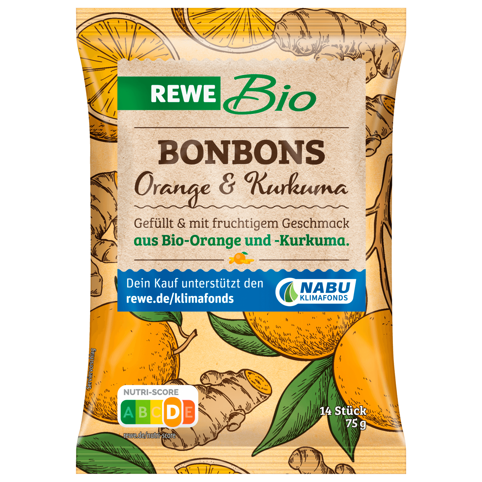 REWE Bio Bonbons Orange & Kurkuma 75g