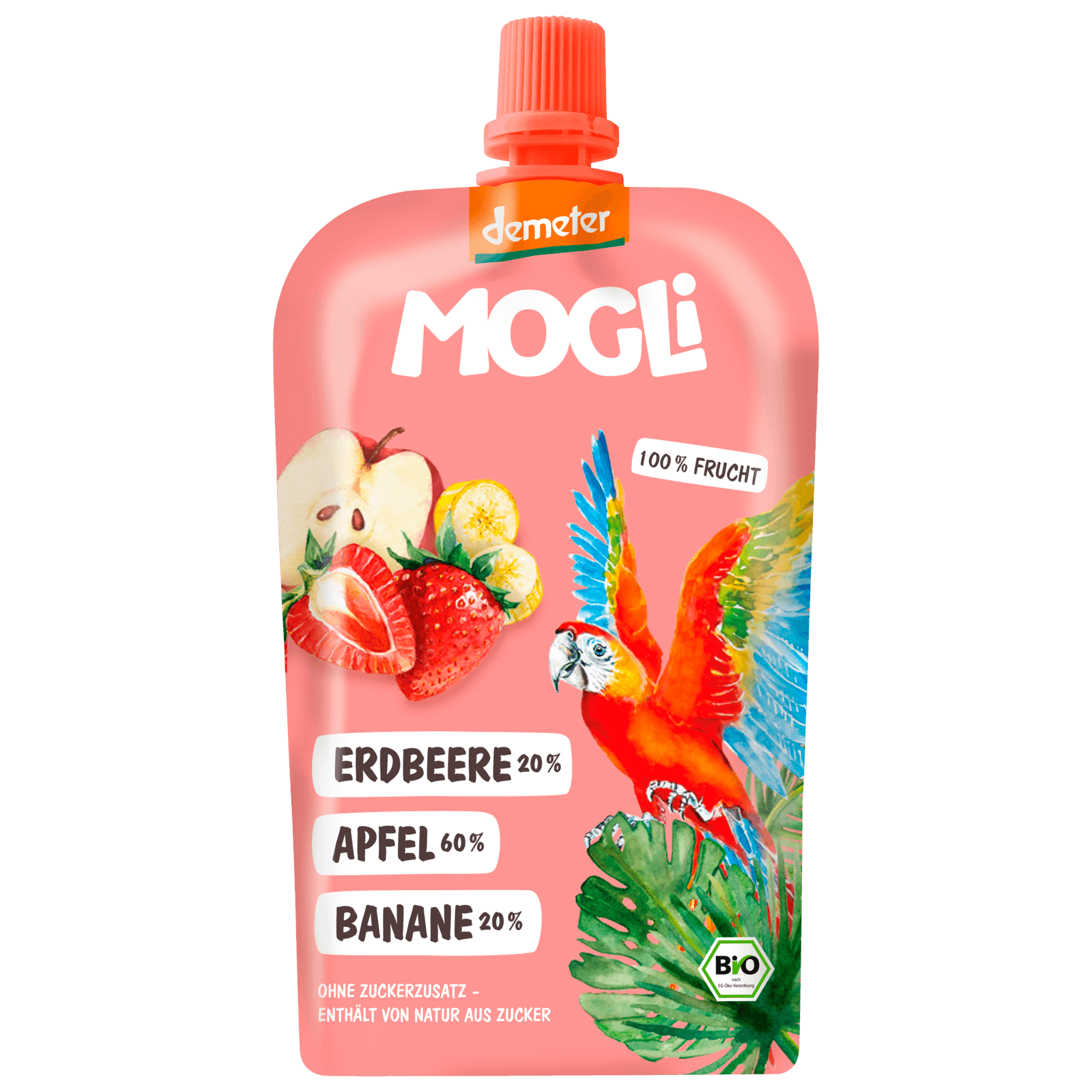 Mogli Bio Demeter Quetschie Erdbeere Apfel Banane 120g