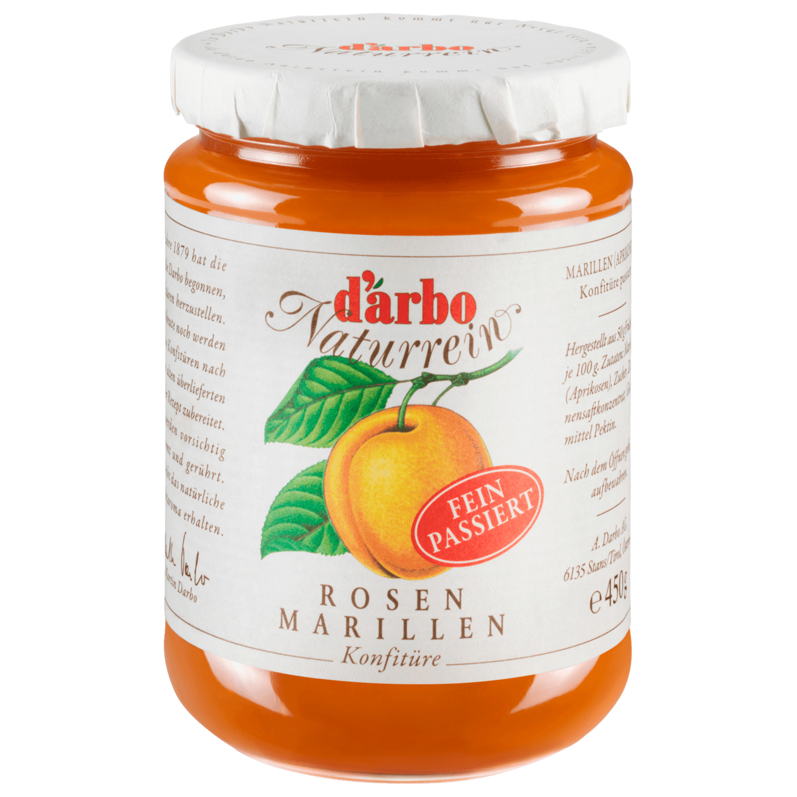 D'arbo Naturrein Rosenmarillen Konfitüre 450g