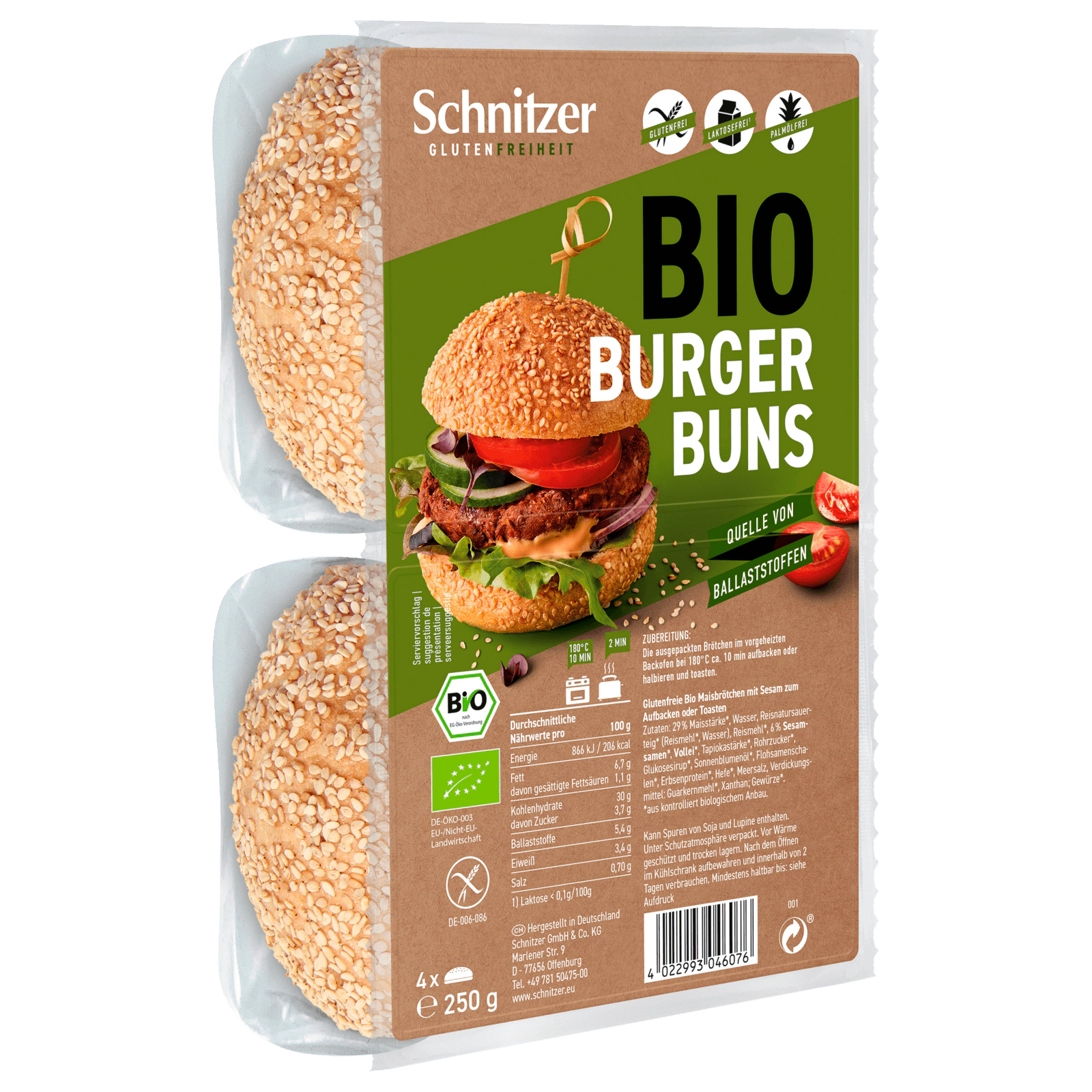 Schnitzer Bio Hamburger Buns glutenfrei 250g