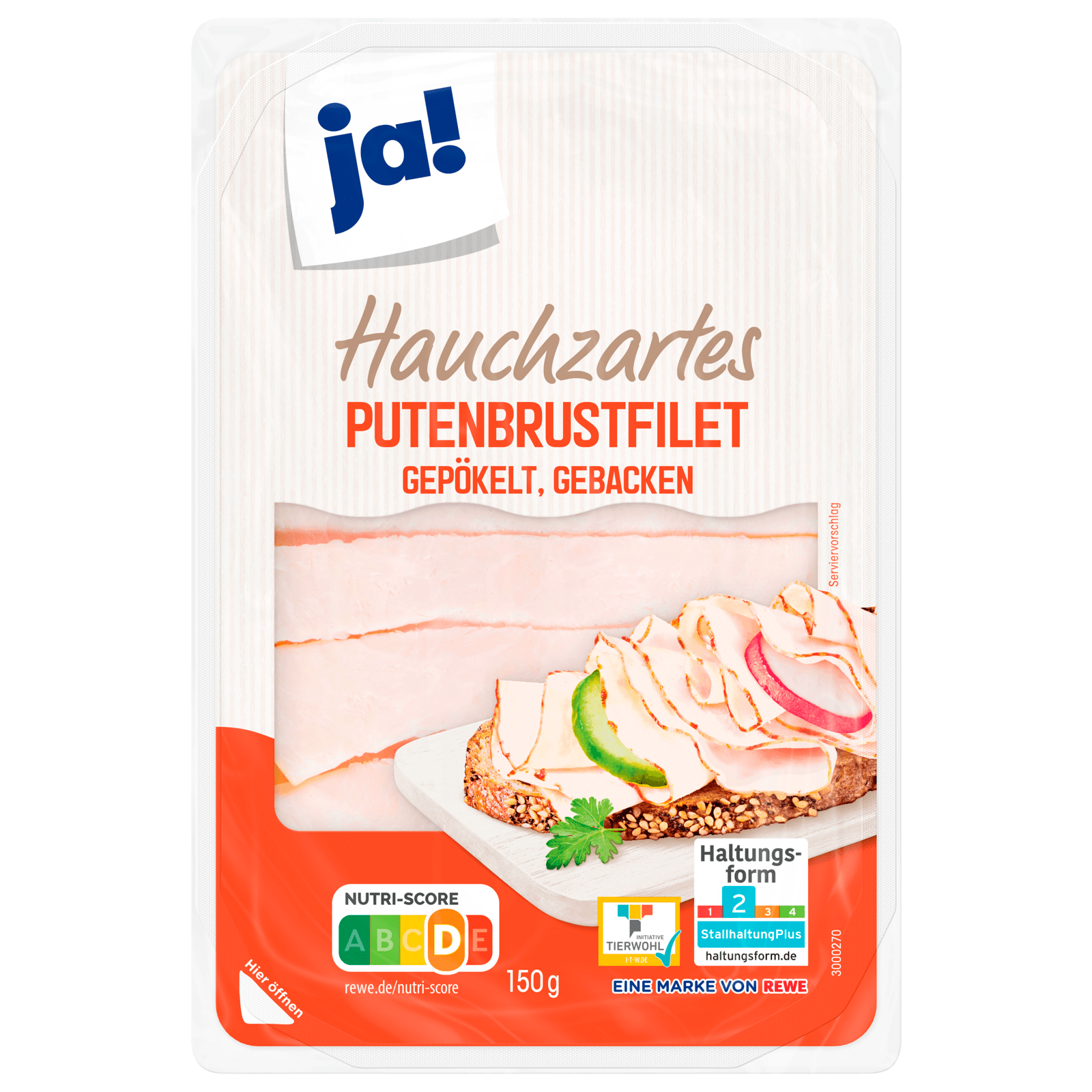 ja! Putenbrustfilet gepökelt, gebacken 150g