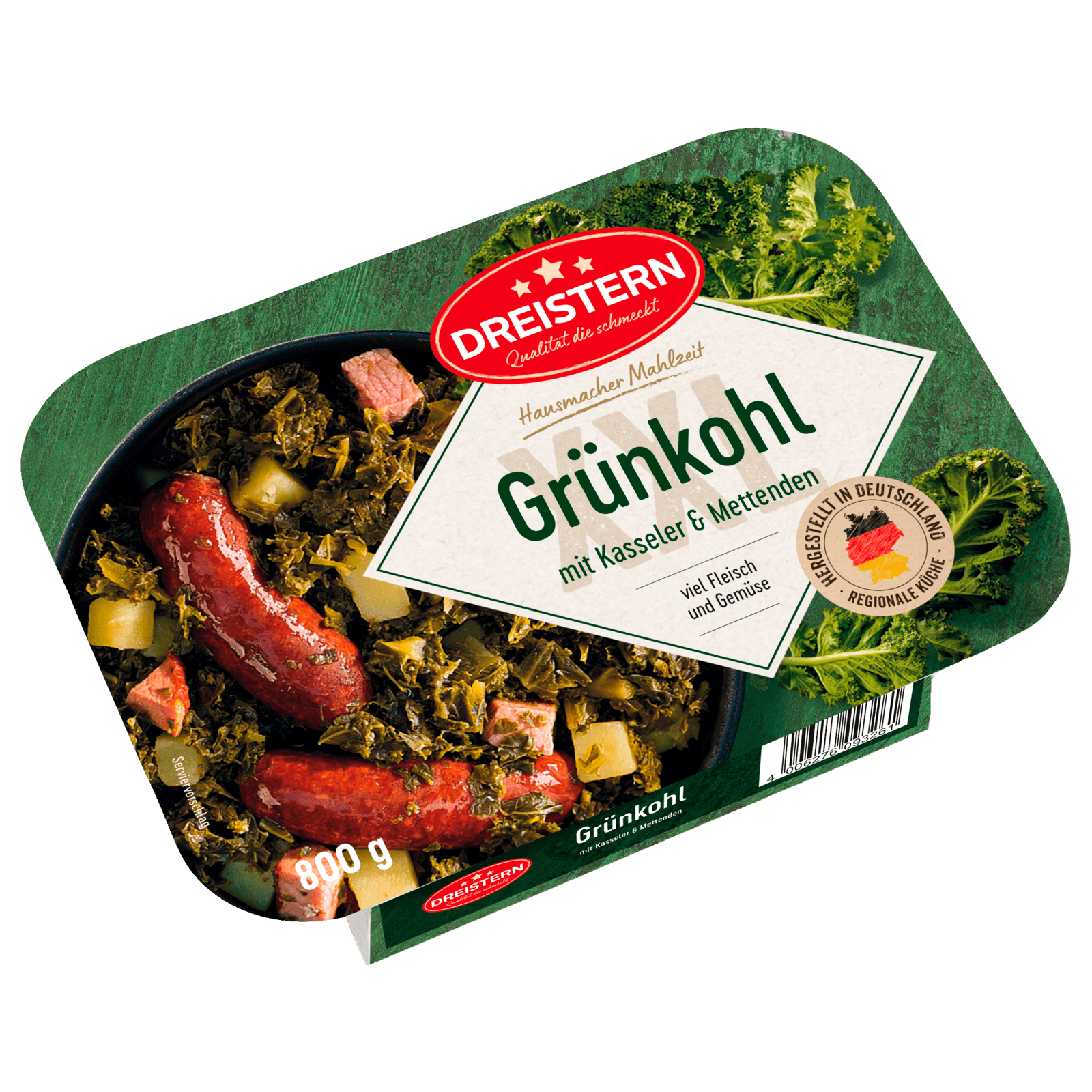 Dreistern Grünkohl mit Kasseler, Mettenden und Kartoffeln 800g bei REWE ...