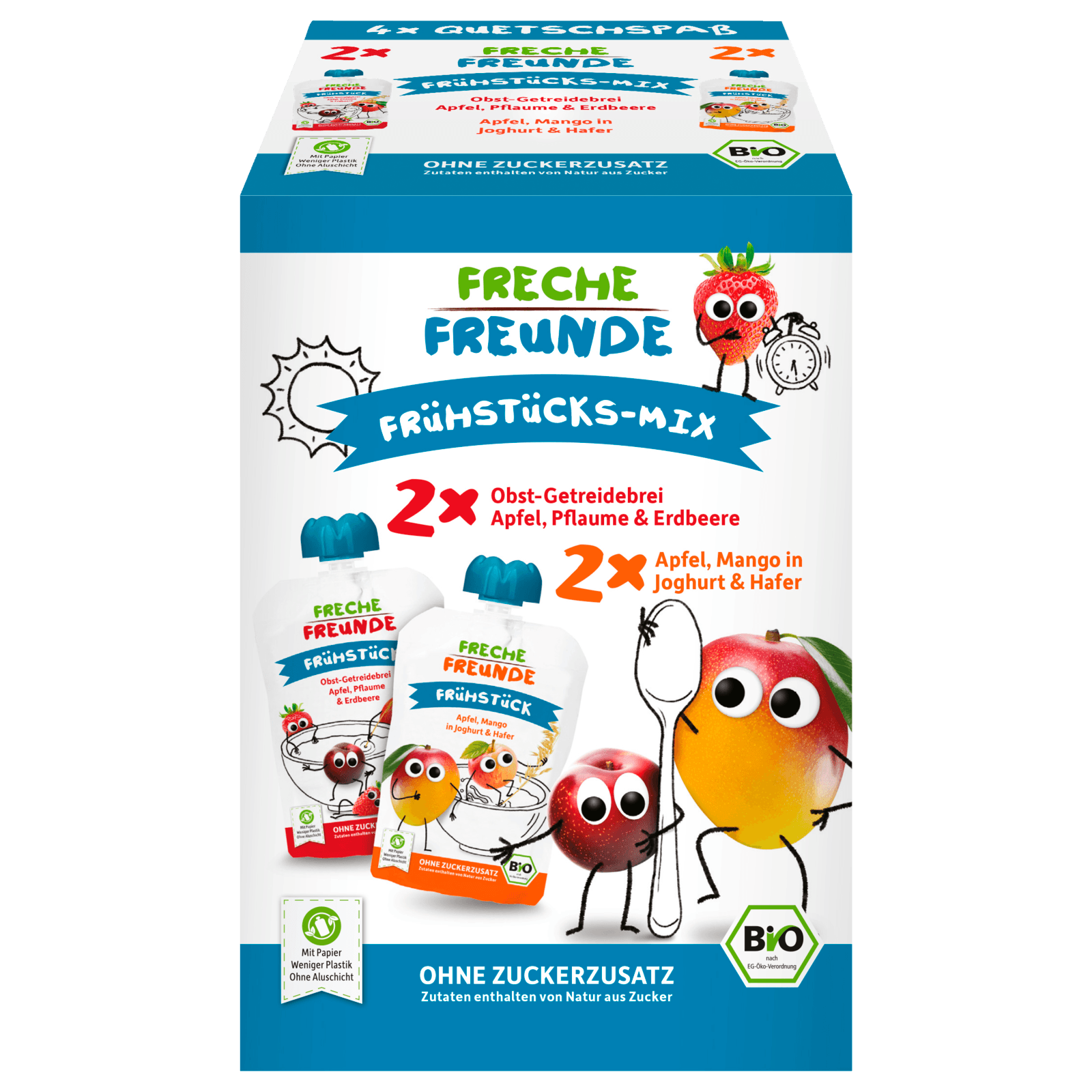 Freche Freunde Bio Quetschspaß Frühstücks-Mix 4x100g