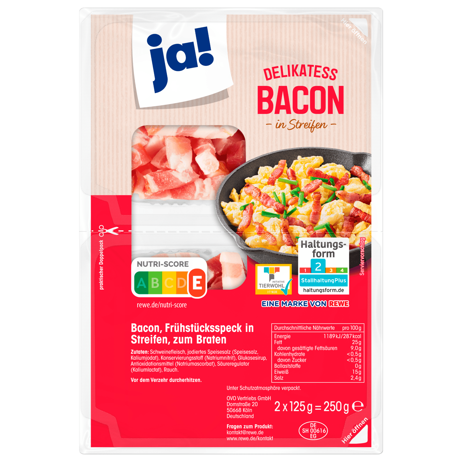 ja! Bacon in Streifen 250g