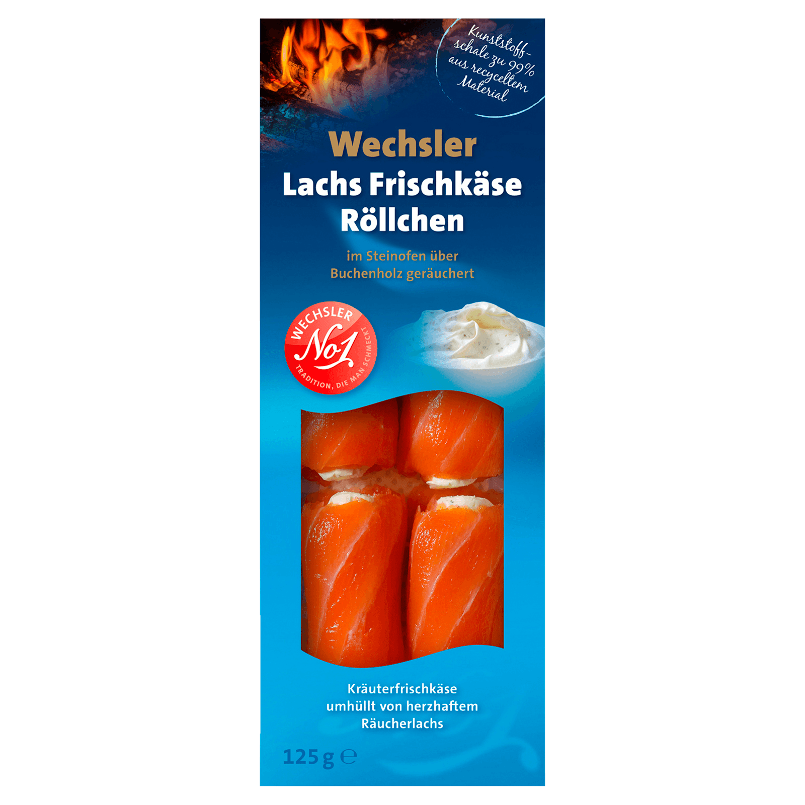 Wechsler Lachs Frischkäse Röllchen 125g bei REWE online bestellen!