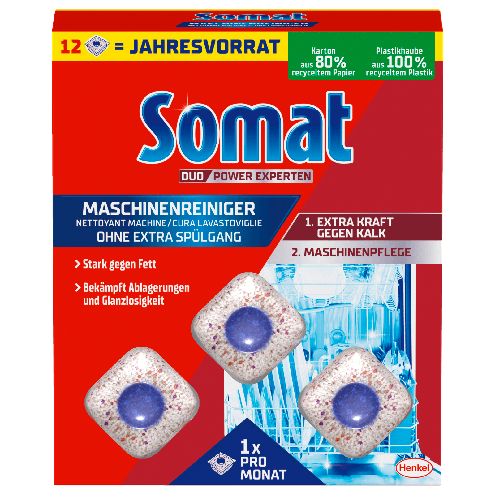 Somat Duo Maschinenreiniger Jahresvorrat 12 Tabs